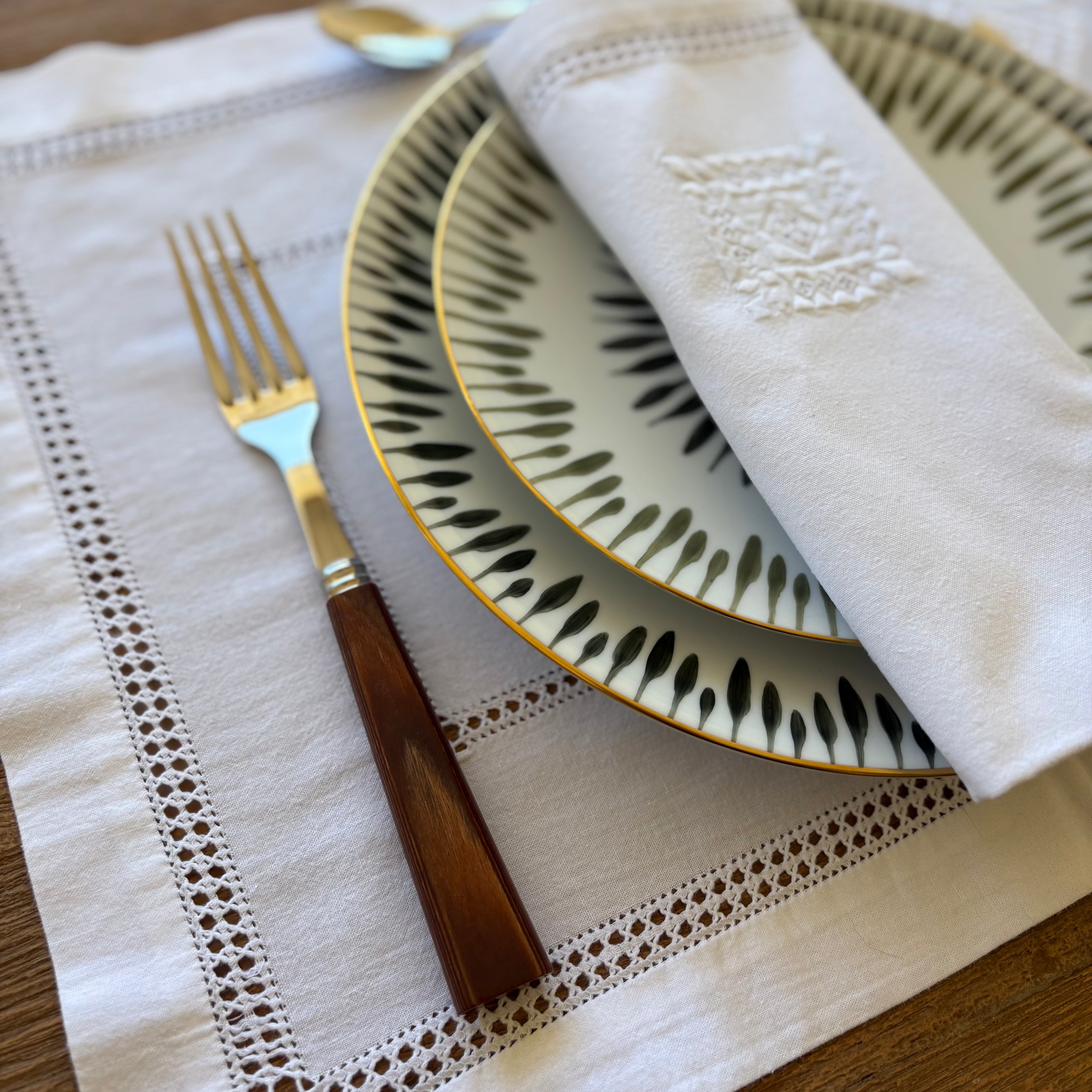 SERVIETTE FLAMME ROSE - LOT DE 12