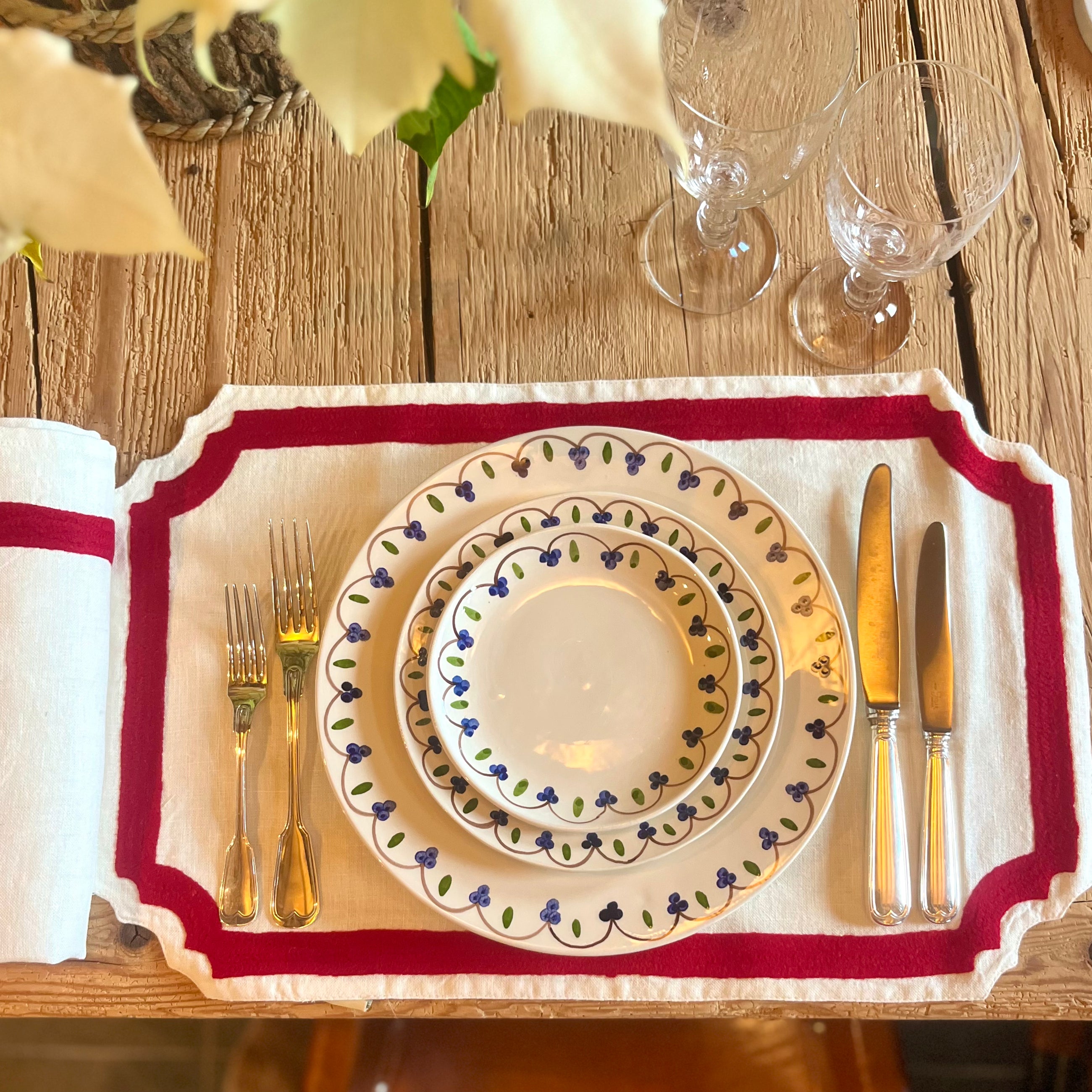 SET DE TABLE MAJORQUE ROUGE - LOT DE 4