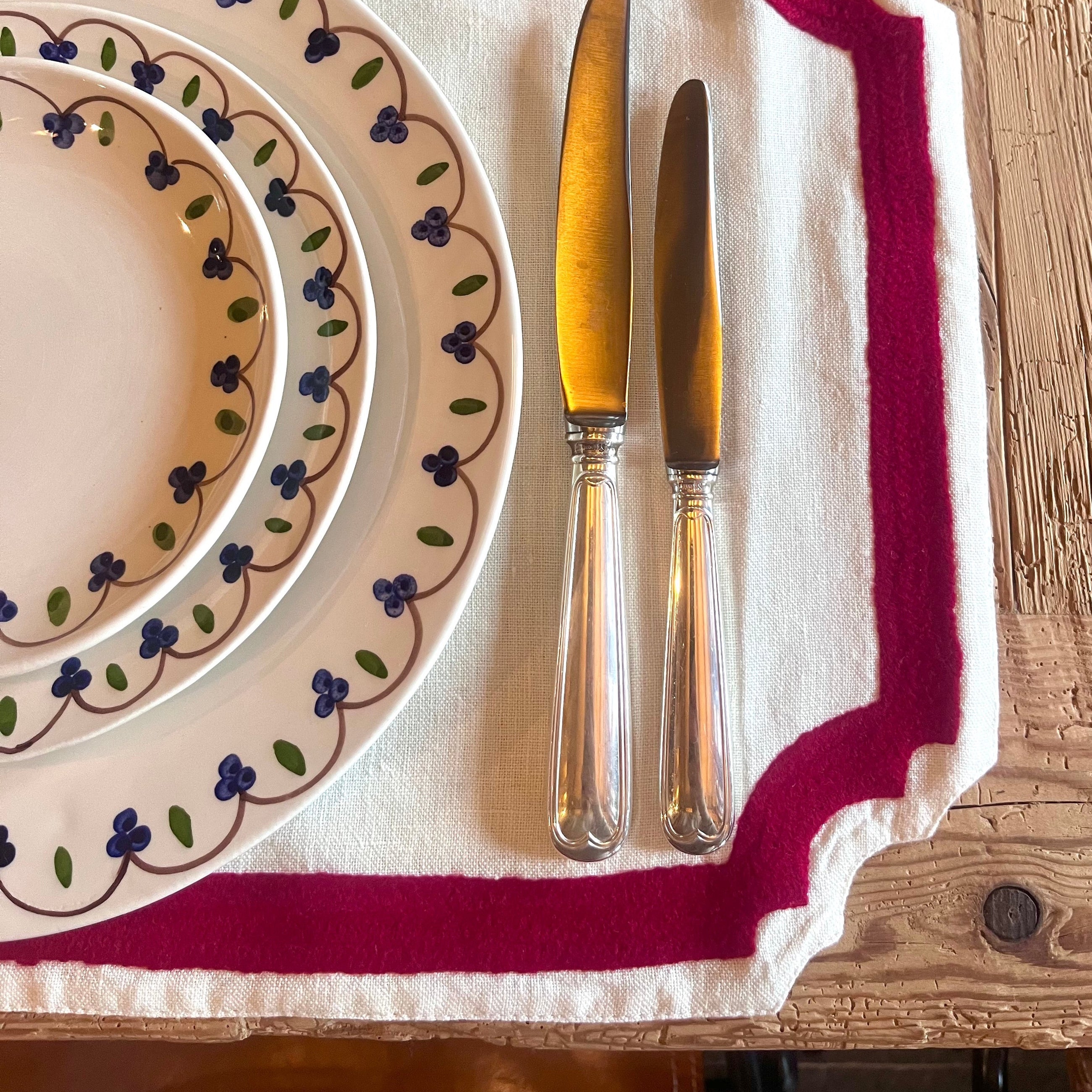 SET DE TABLE MAJORQUE ROUGE - LOT DE 4