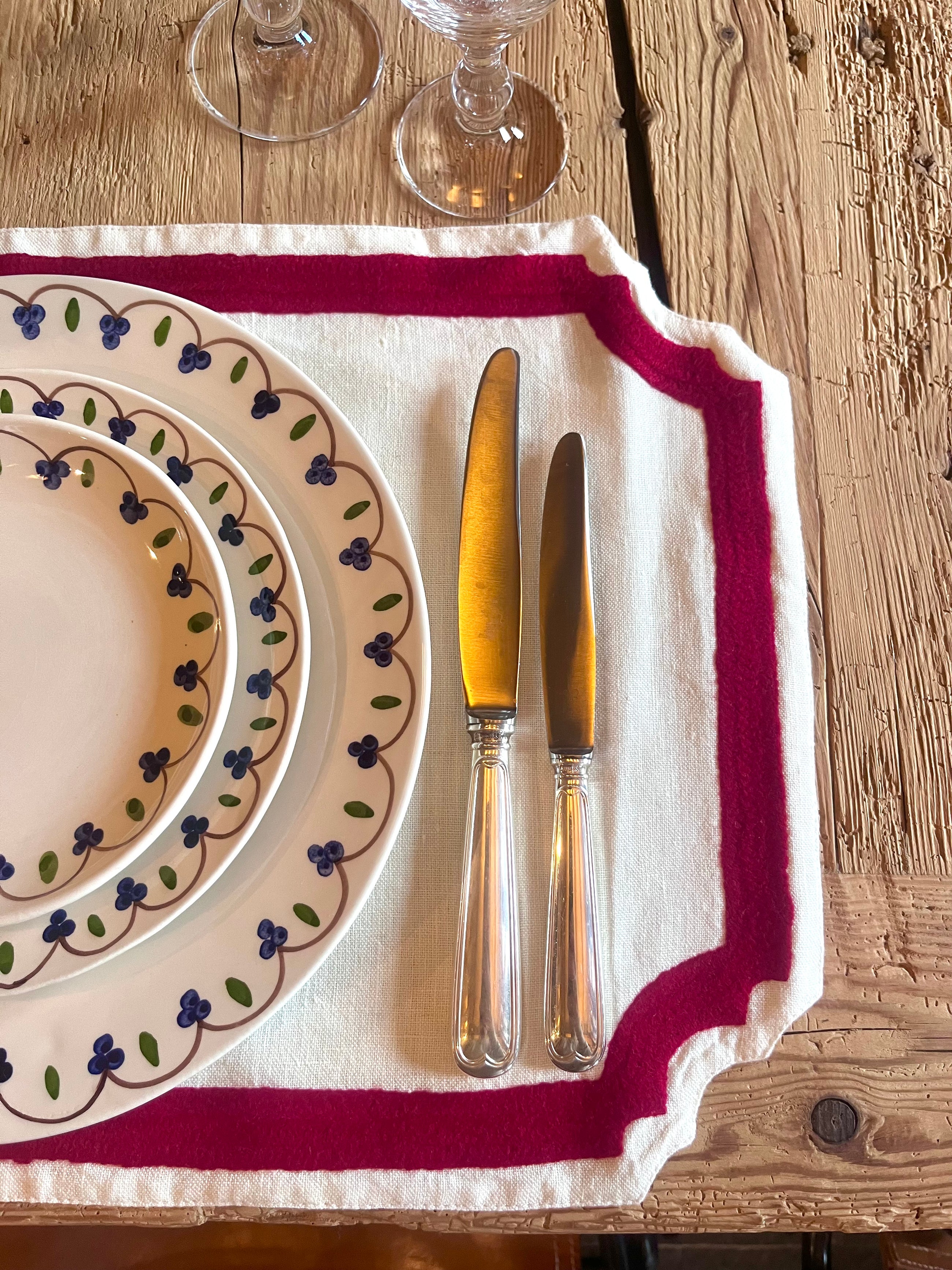 SET DE TABLE MAJORQUE ROUGE - LOT DE 4