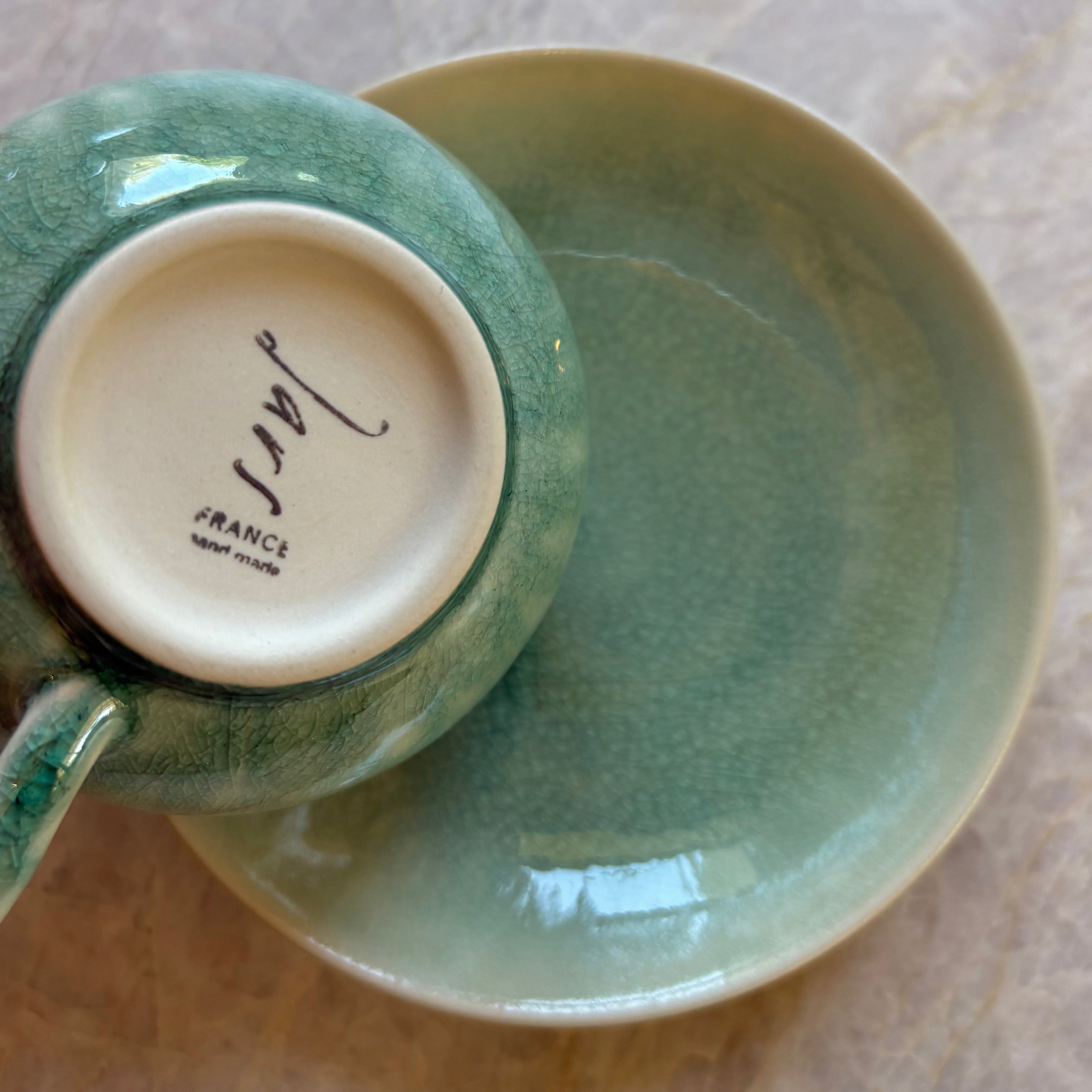 CUP & SAUCER M TOURRON JADE - SET OF 4