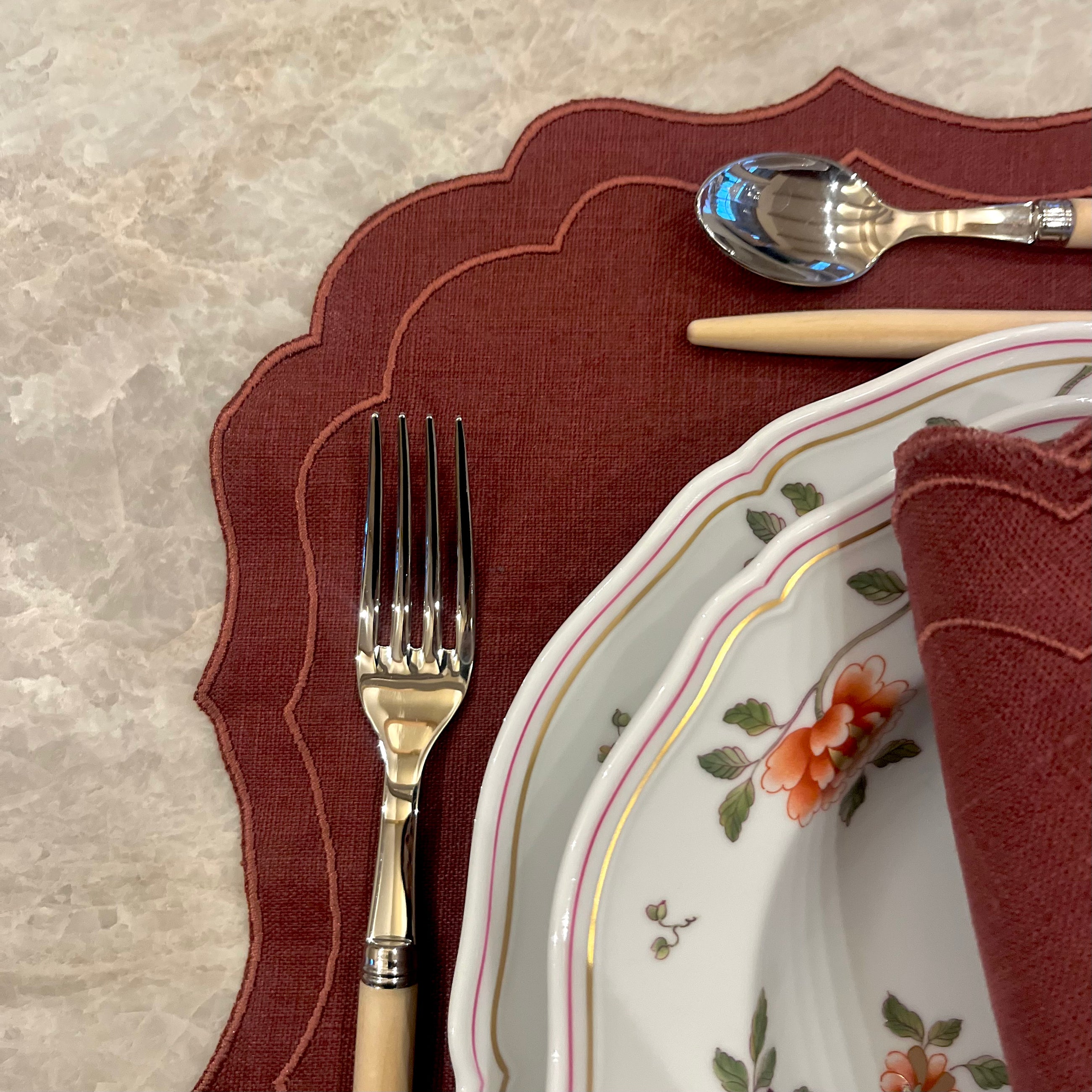 SET DE TABLE KRINKLE MARSALA - LOT DE 4