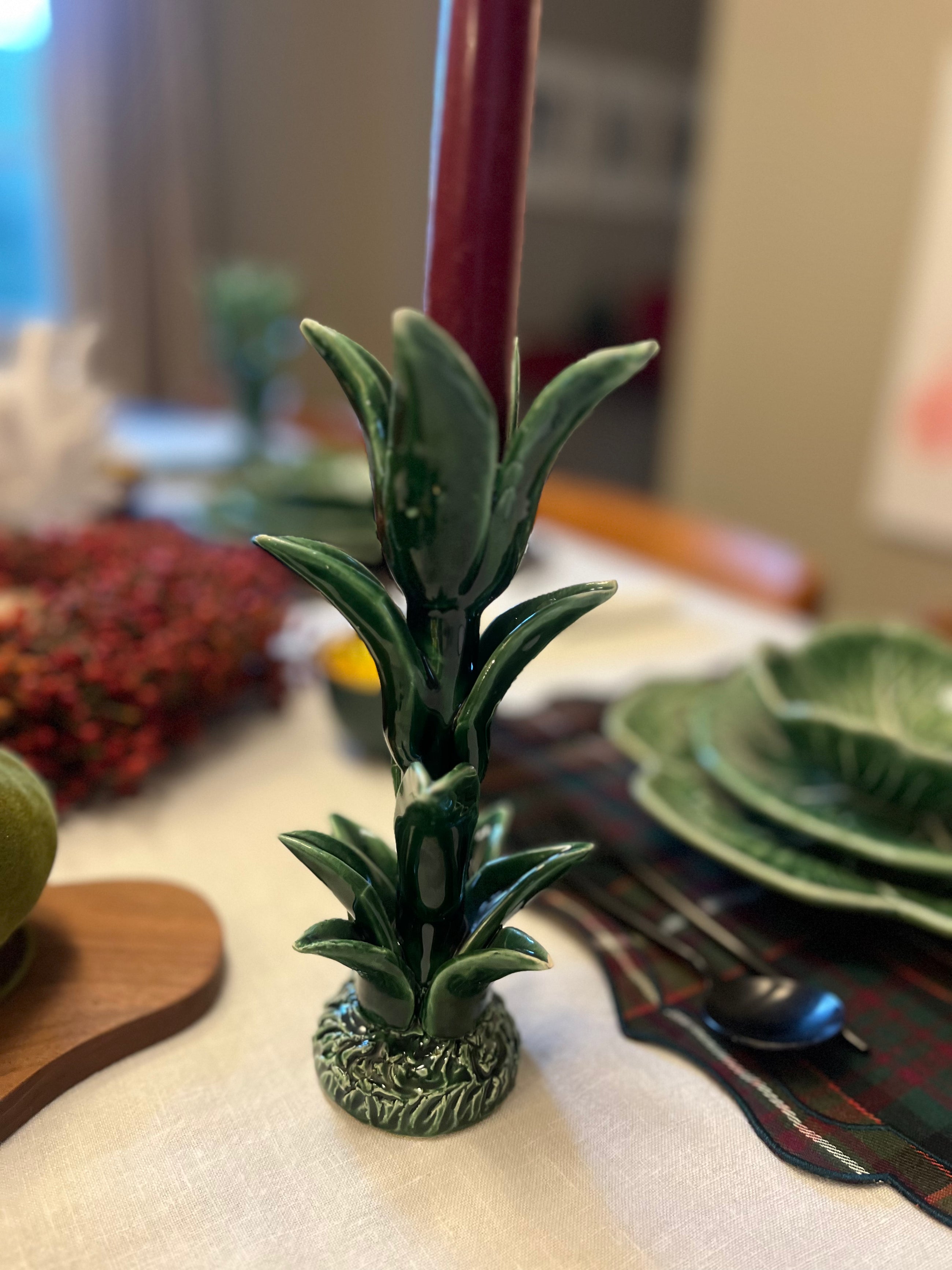 CANDLE HOLDER TULIP EMERALD