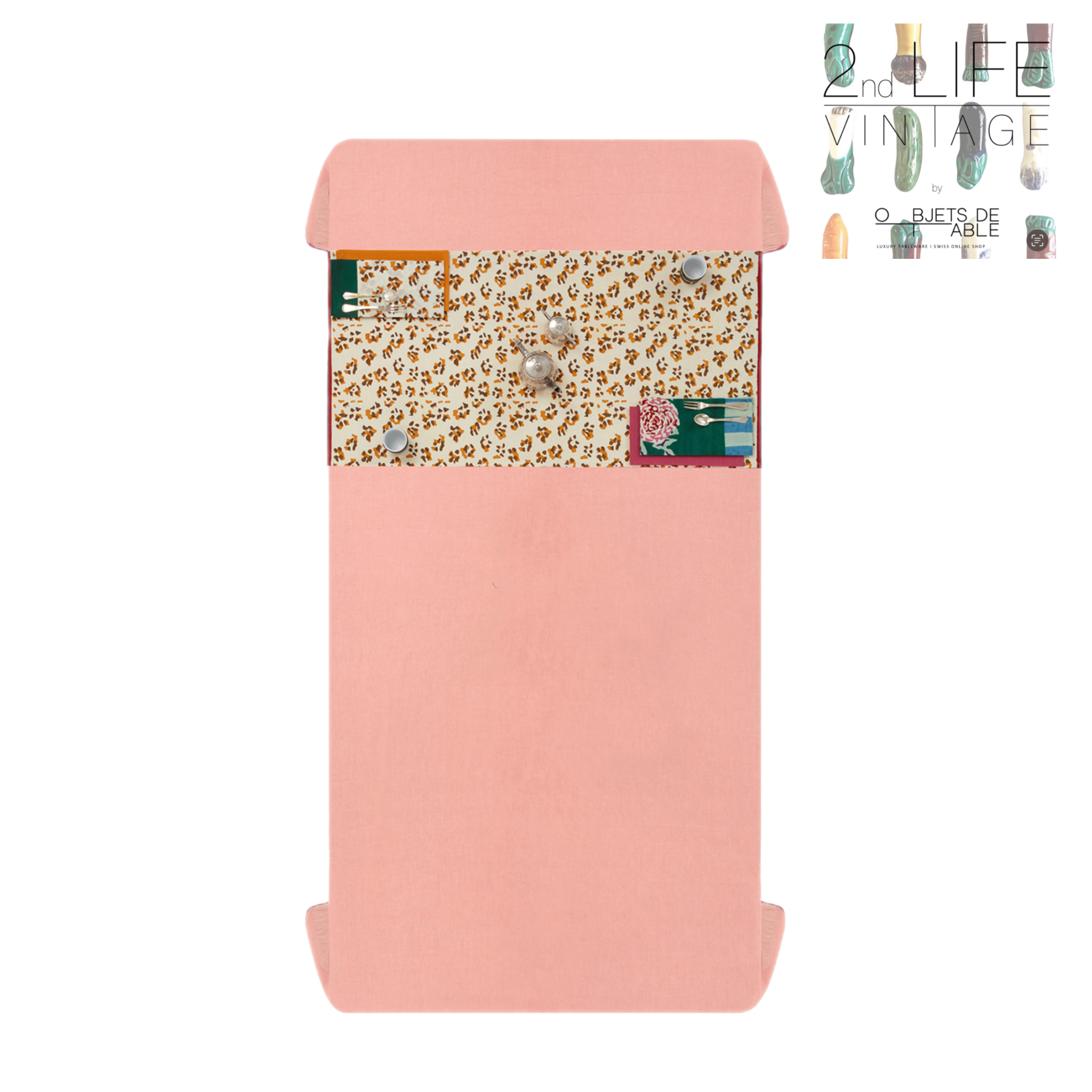 NAPPE ORGANZA - PÊCHE UNIE - 220x400cm