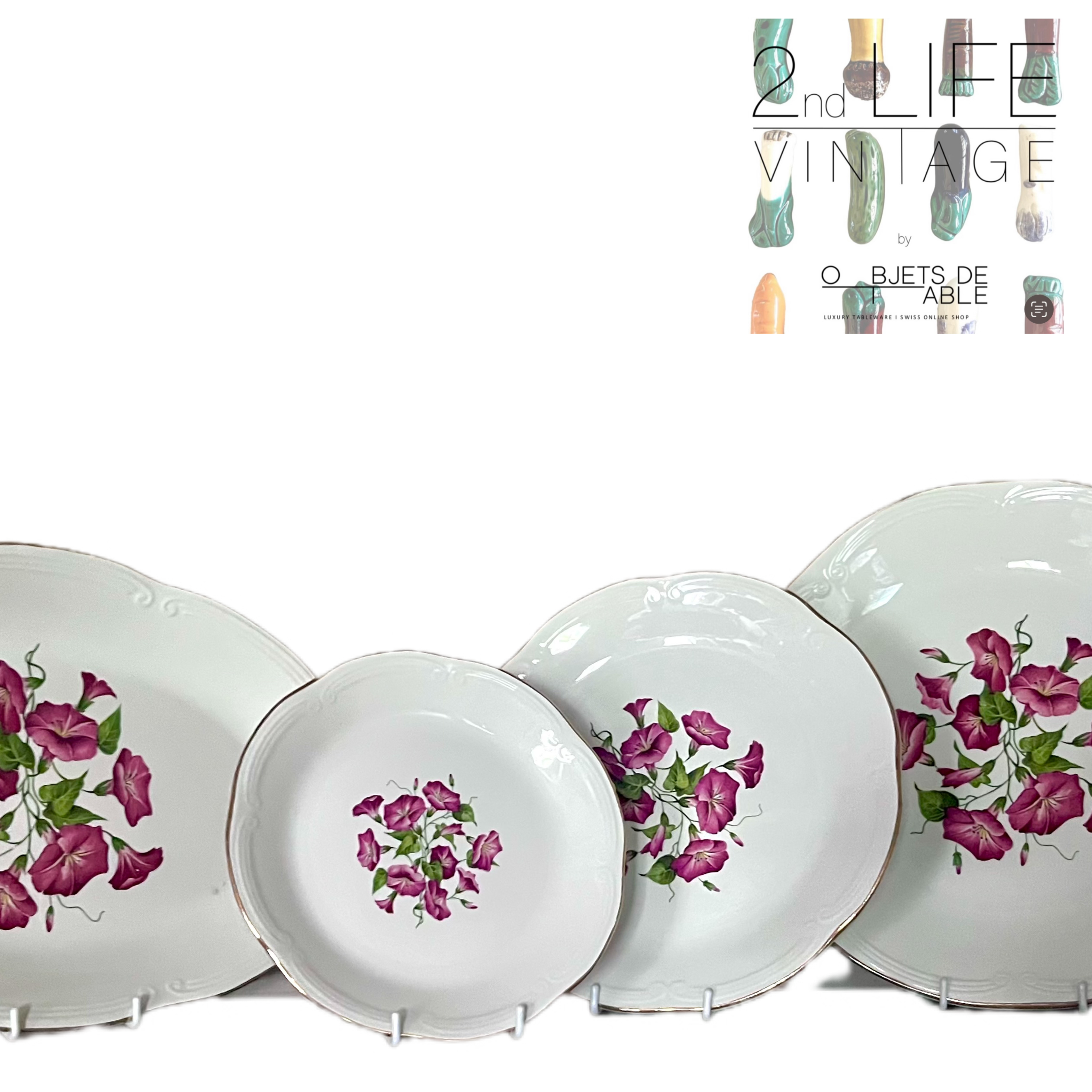 VINTAGE LISERON DESSERT PLATE - SET OF 26