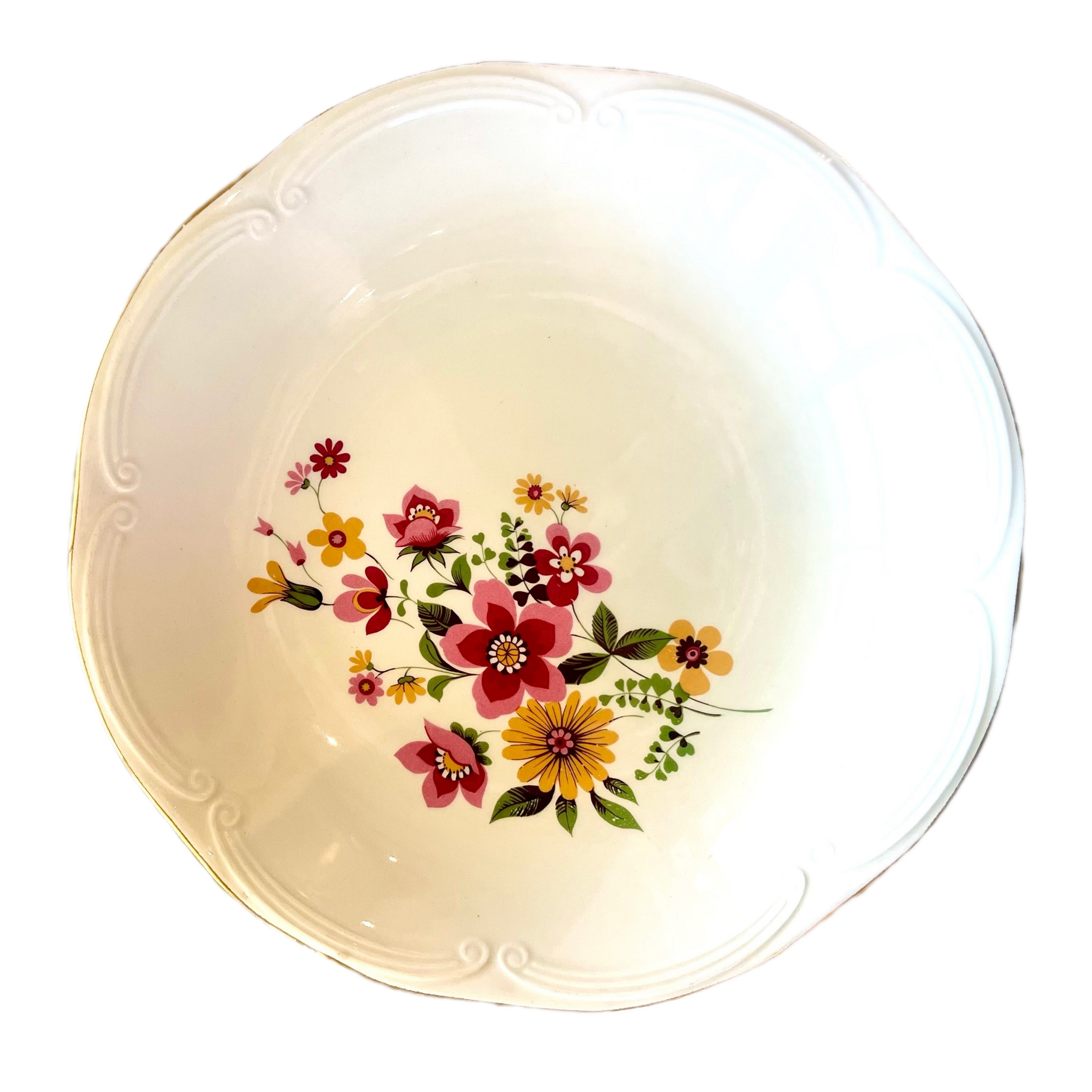 ASSIETTE FLEURIE VINTAGE - LOT DE 12
