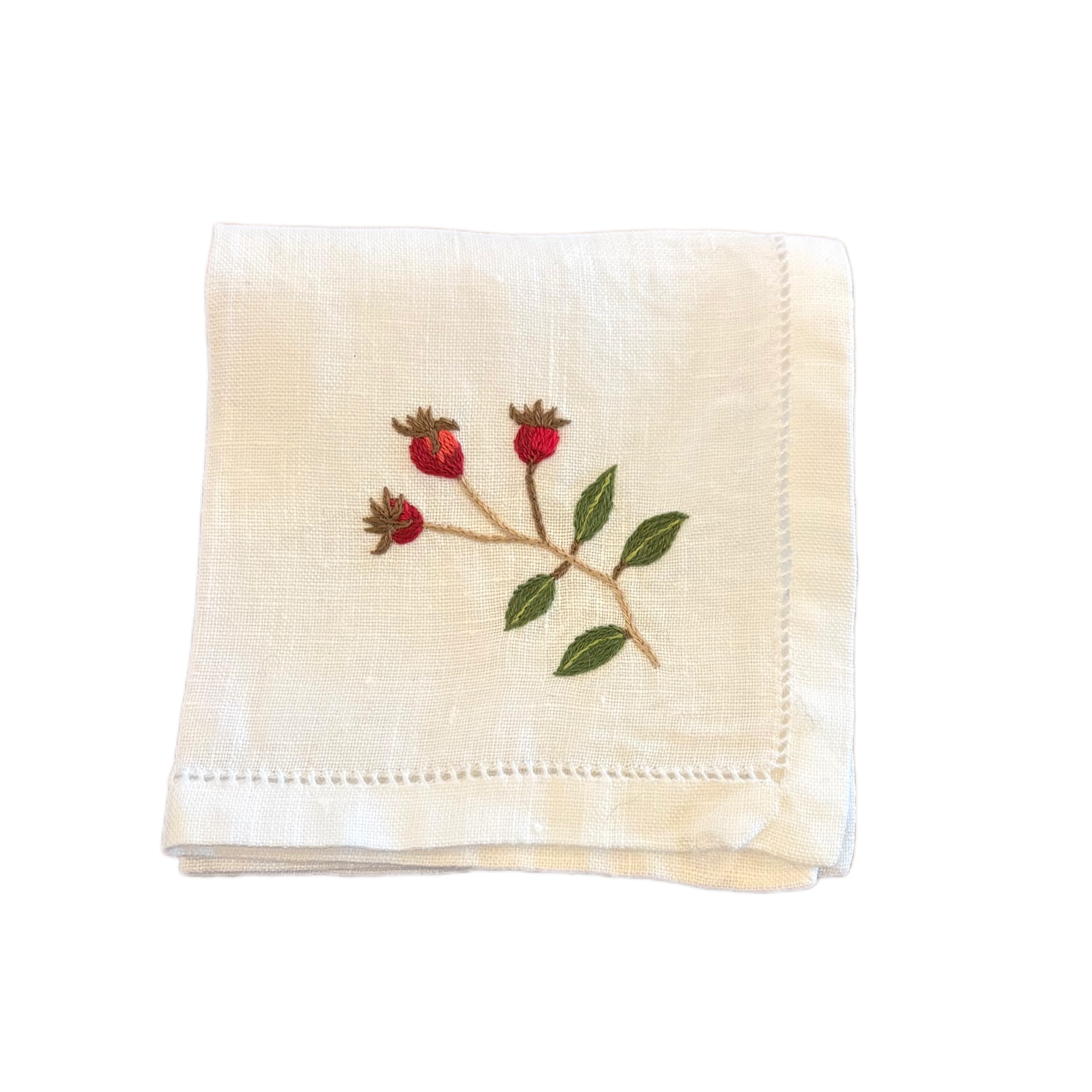COCKTAIL NAPKIN WILD ROSE BERRY- SET OF 4