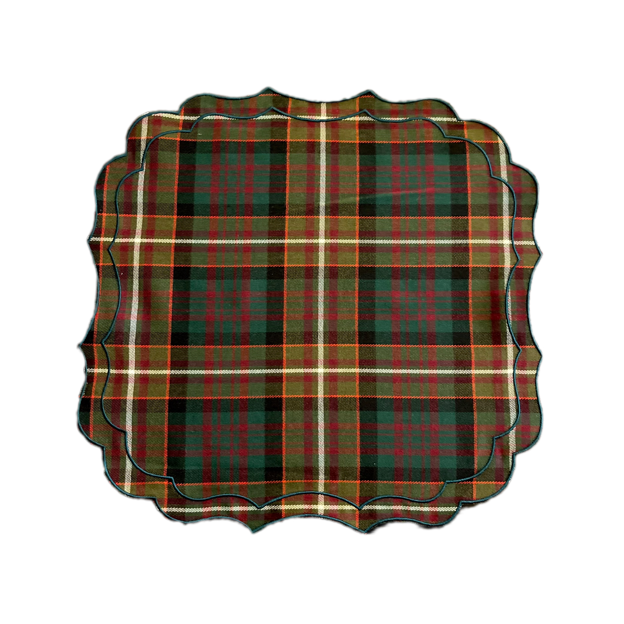 PLACEMAT KRINKLE TARTAN OLIVE - SET OF 4
