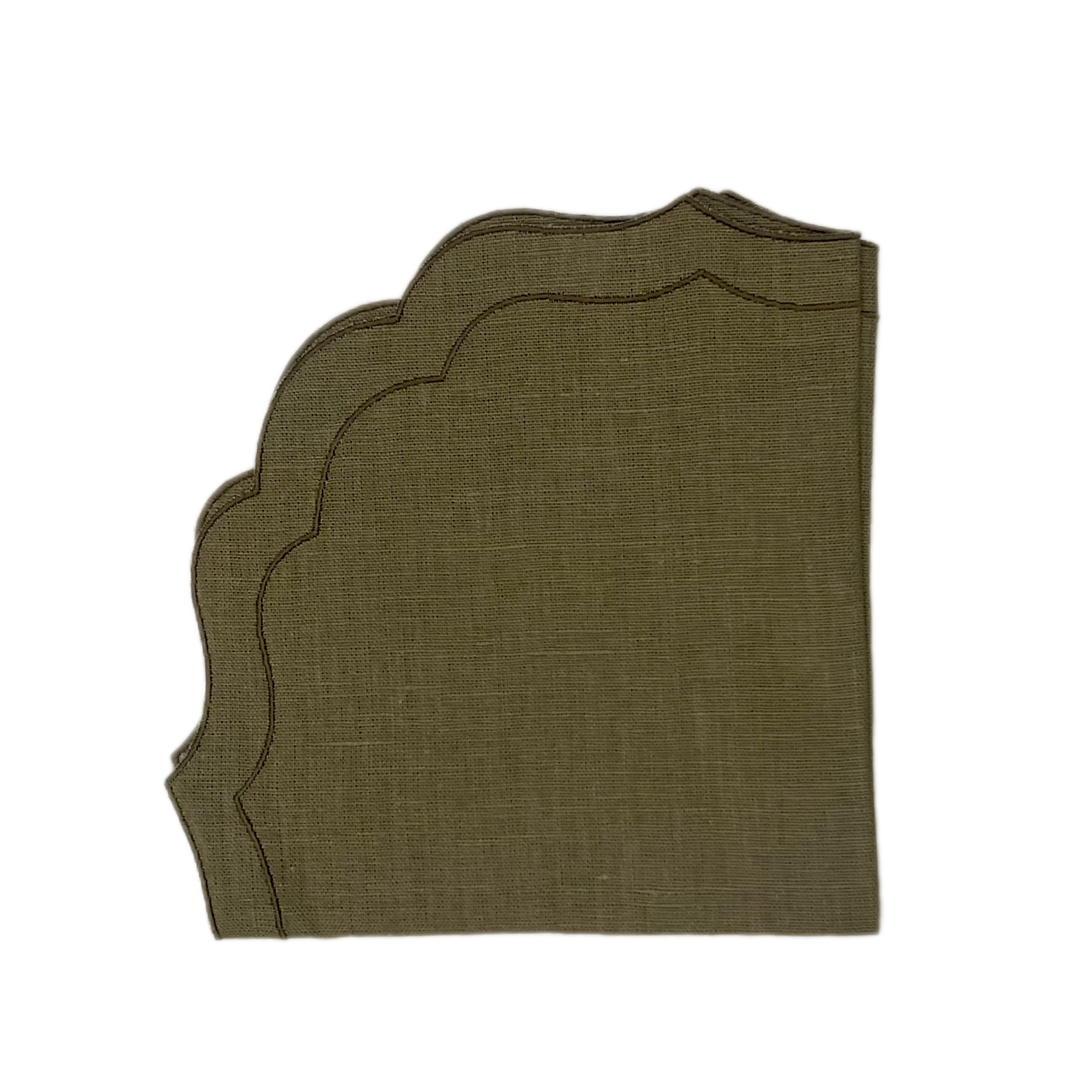 SERVIETTE PARENTESI OLIVE - LOT DE 4