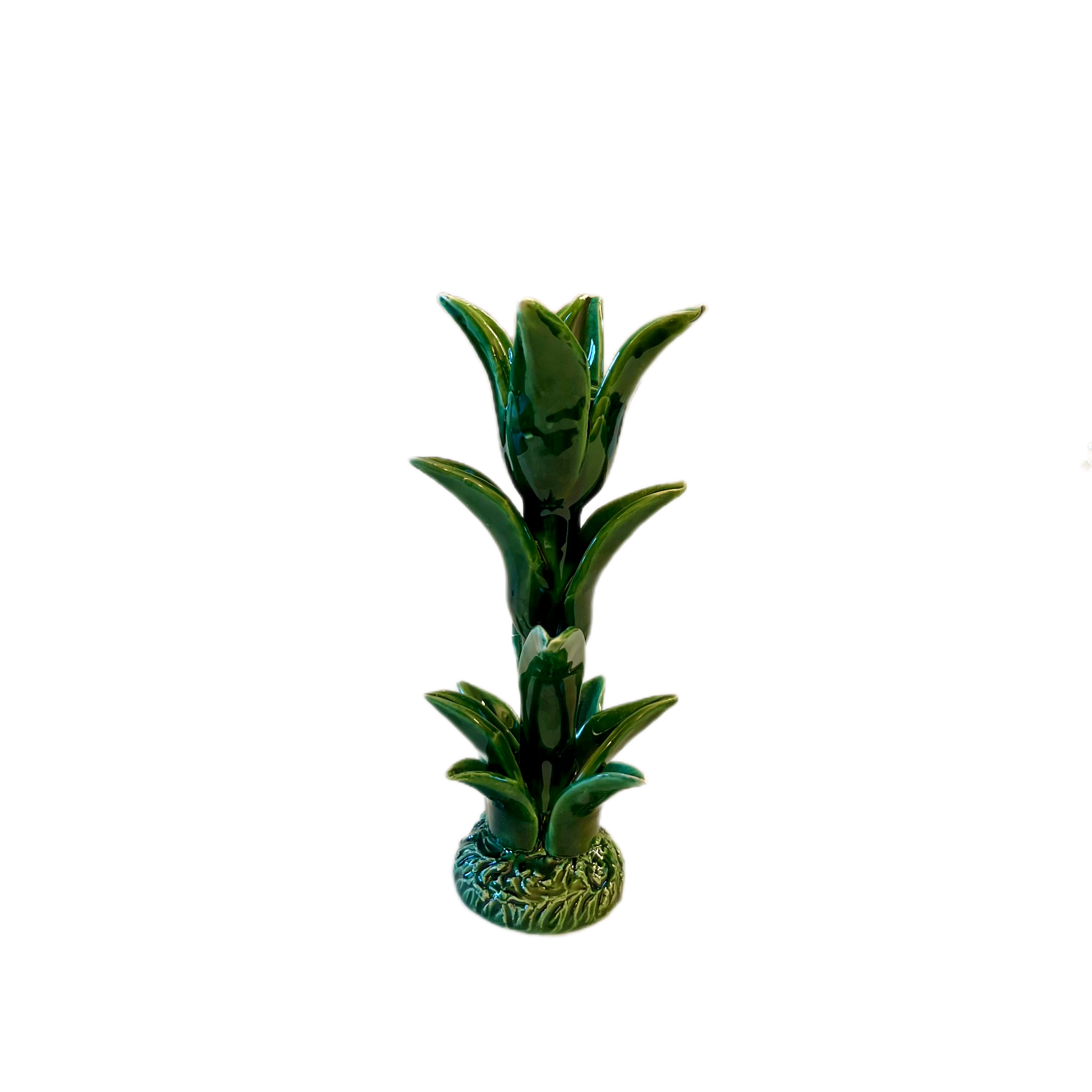 CANDLE HOLDER TULIP EMERALD