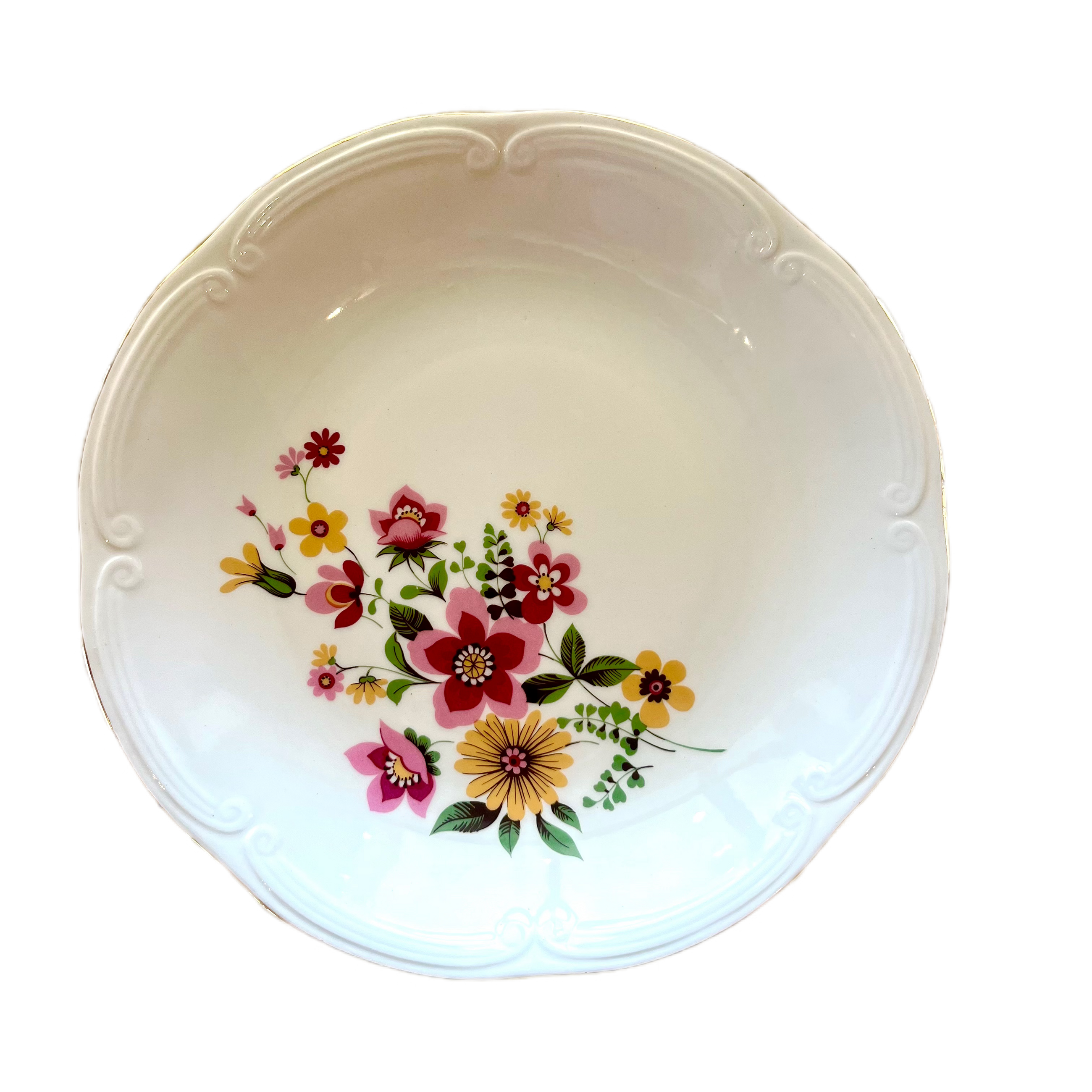 ASSIETTE FLEURIE VINTAGE - LOT DE 12