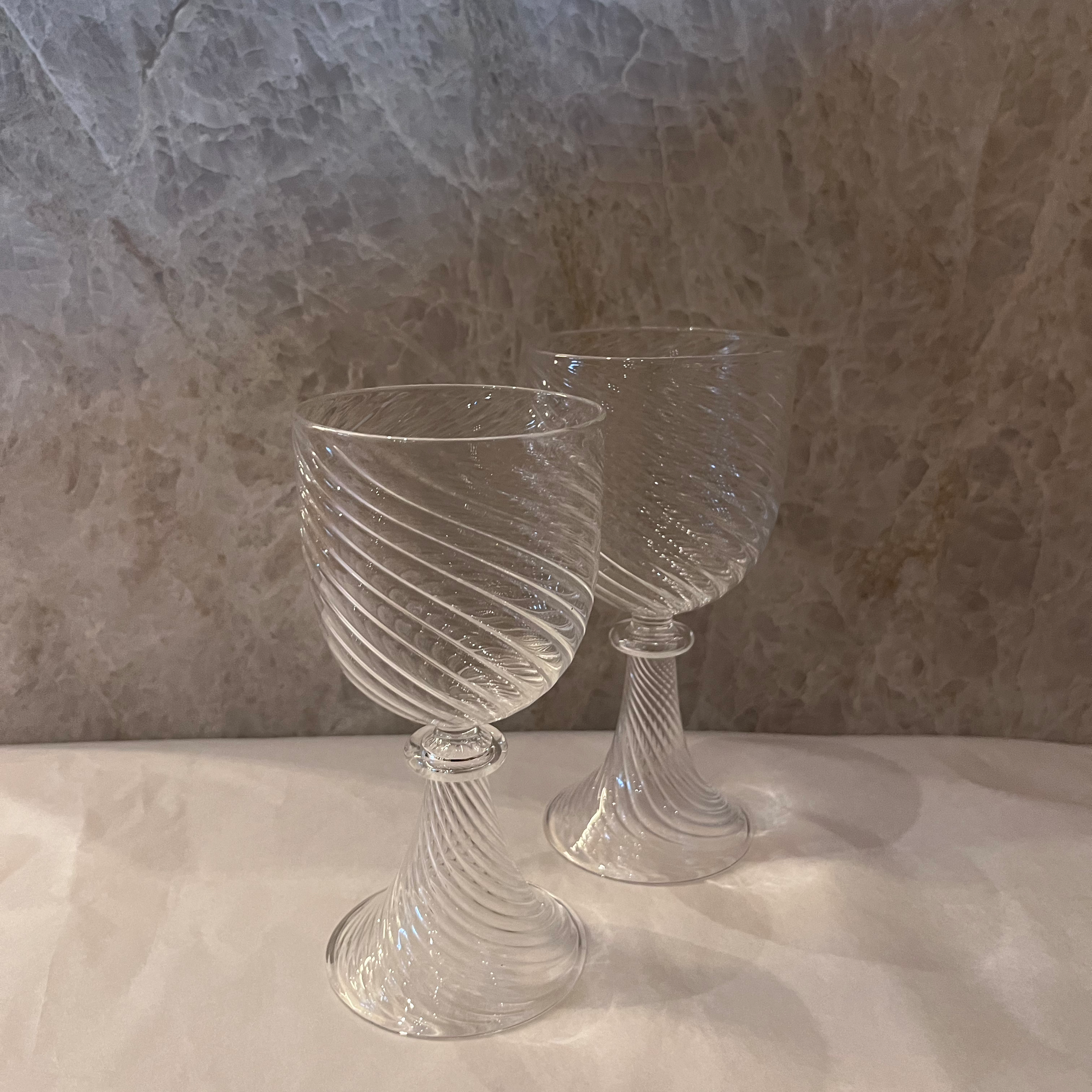 VERRES À VIN BLANC BAROQUE - LOT DE 4