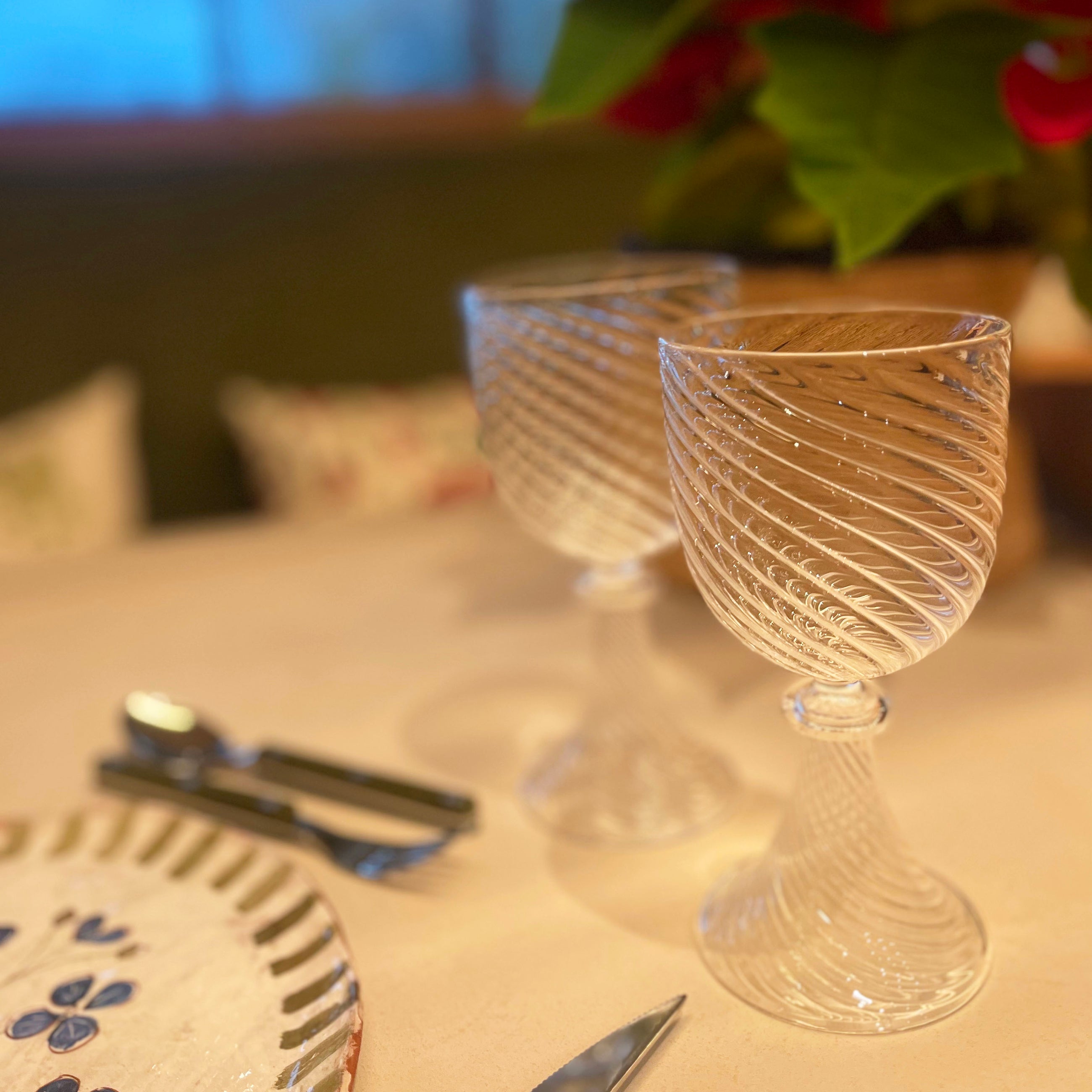 VERRES À VIN BLANC BAROQUE - LOT DE 4