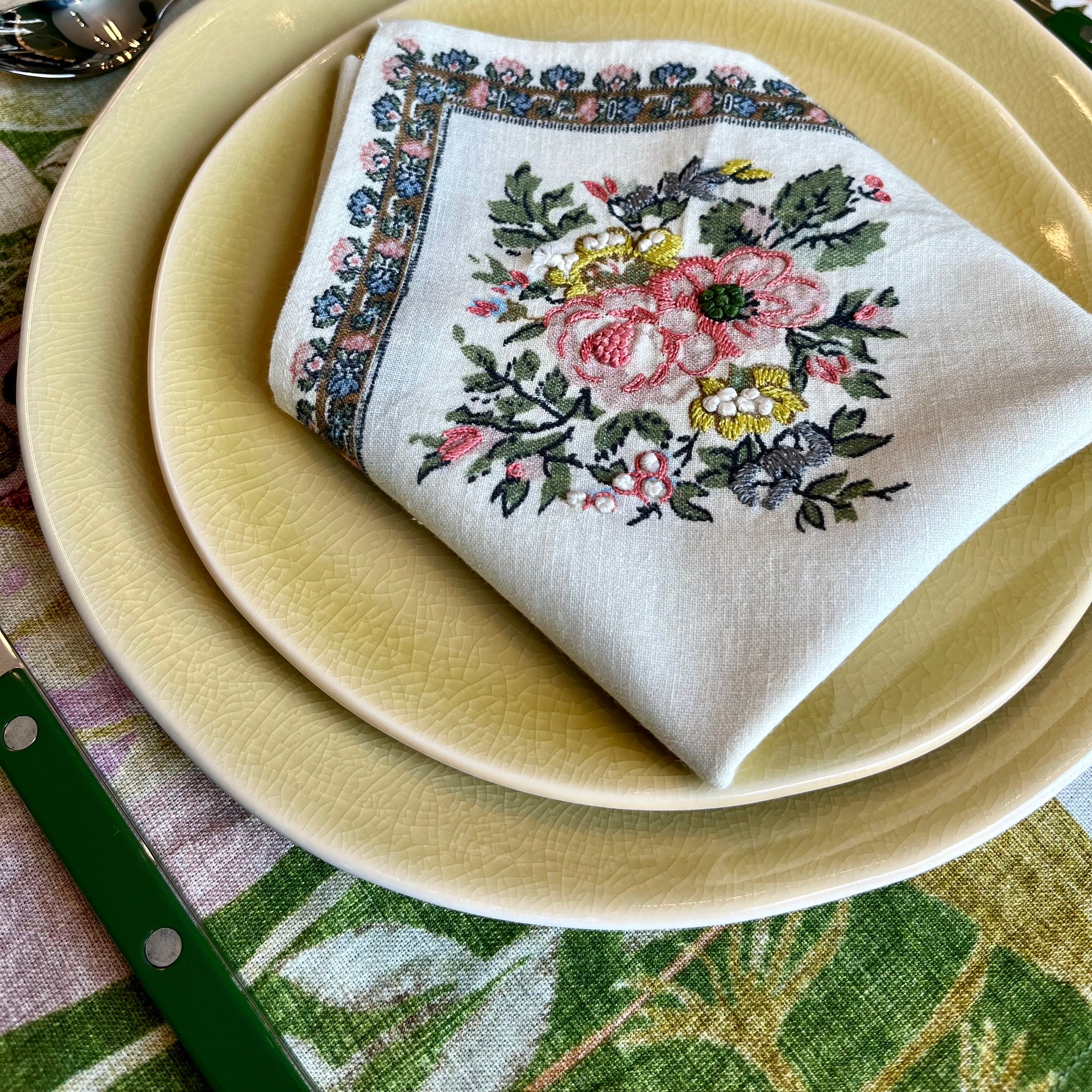 SERVIETTE ASTER TAUPE - LOT DE 4