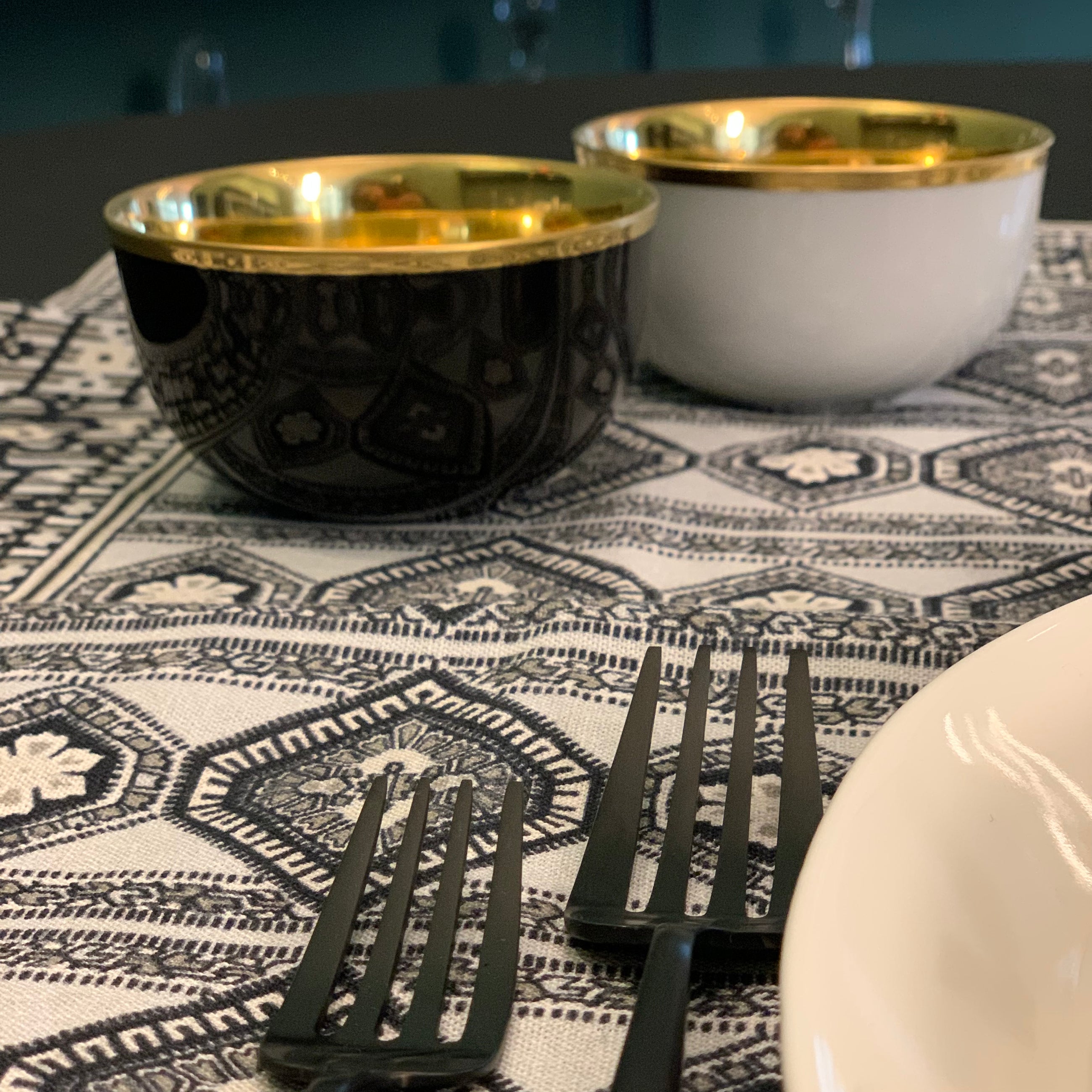 CHAMPAGNE BOWL BELVEDERE BLACK AND GOLD