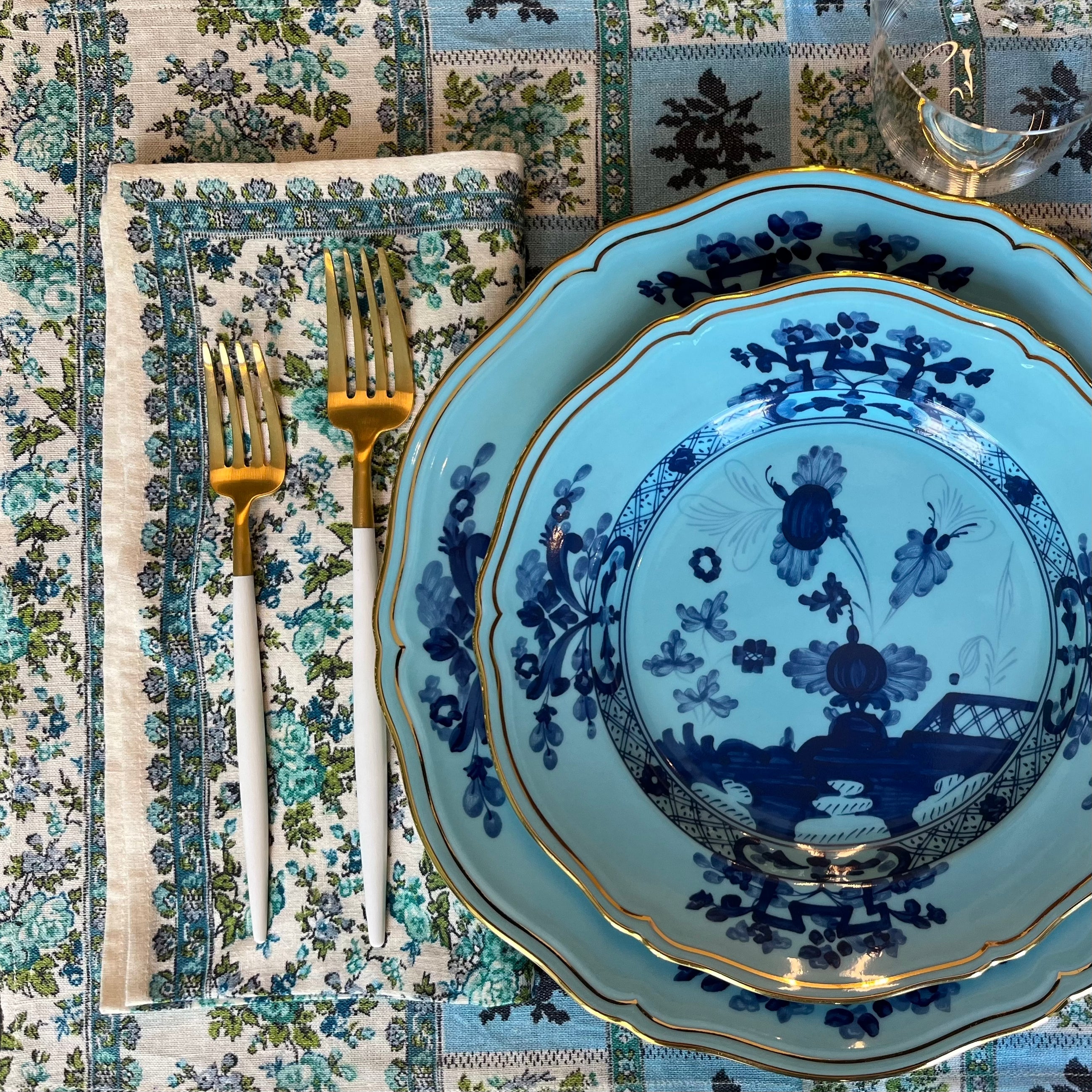 SERVIETTE DE SERVIETTE ALICE BLEU SKYE - LOT DE 4