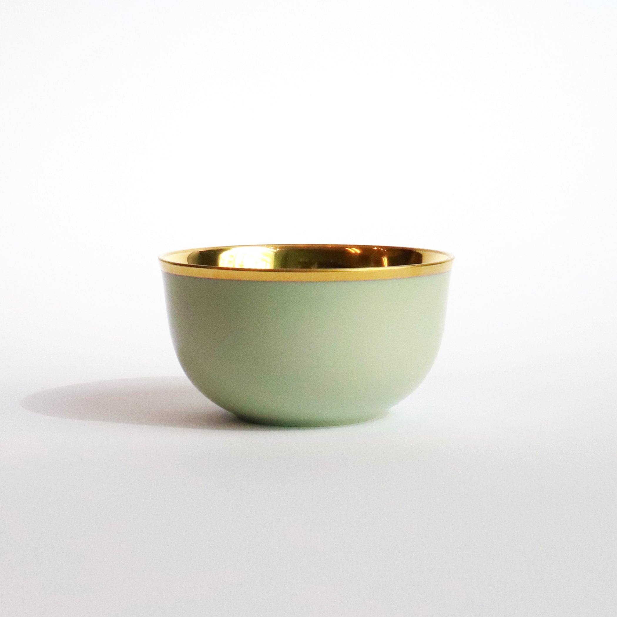 CHAMPAGNE BOWL BELVEDERE CELADON AND GOLD