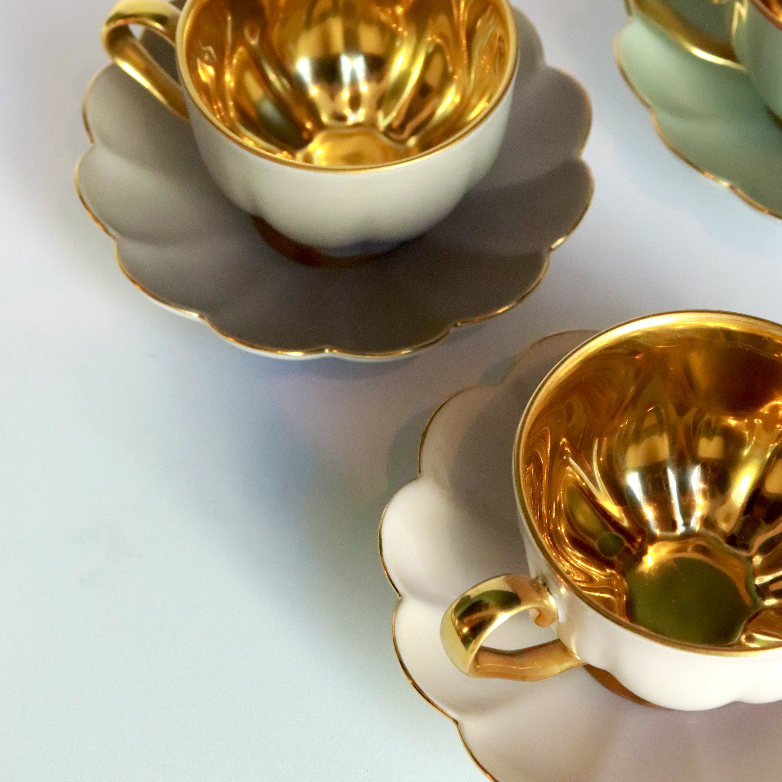 TASSE À ESPRESSO MELONE - ROSE POUDRÉ ET OR 24 KT