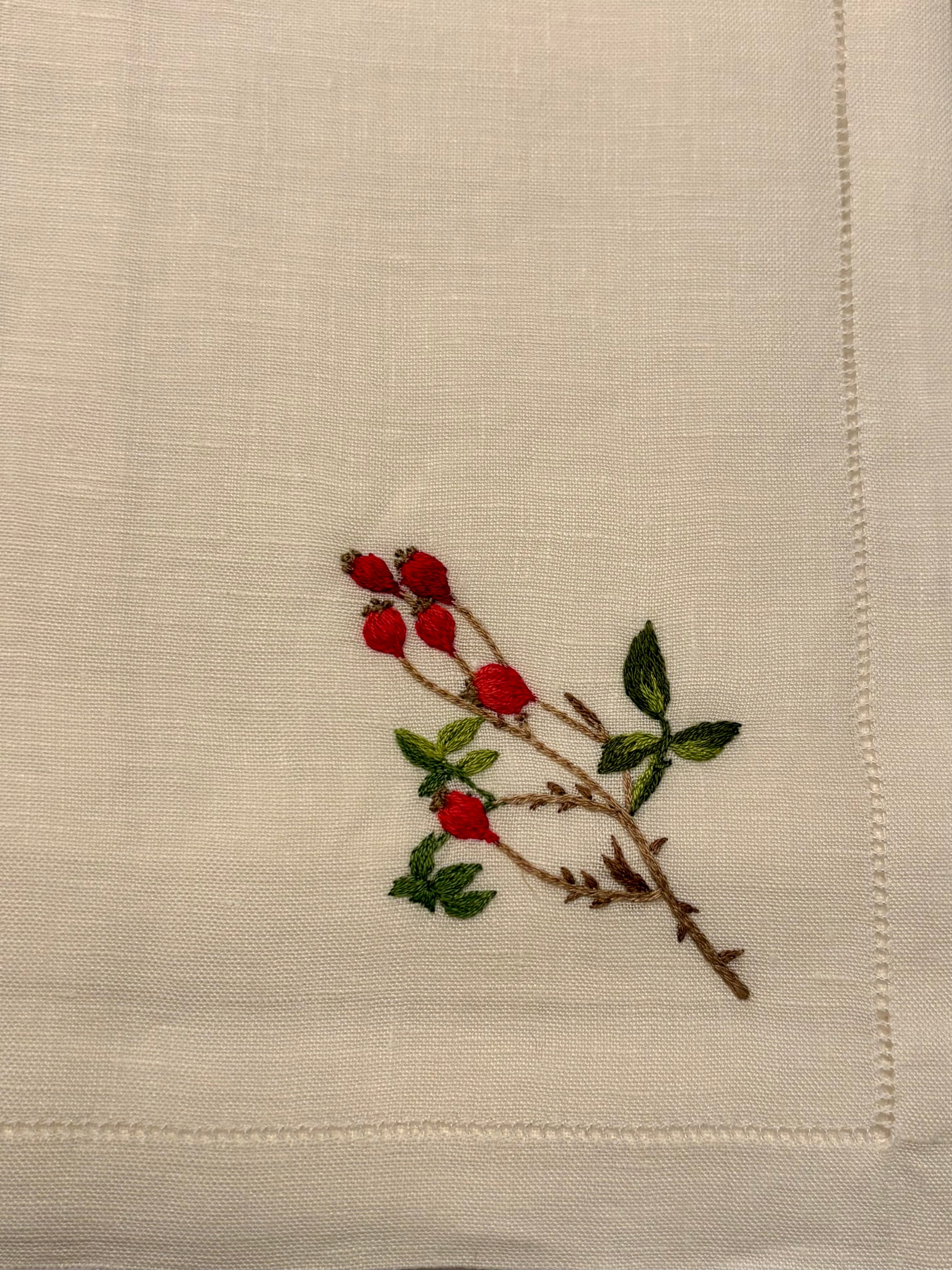NAPKIN WILD ROSE BERRY- SET OF 4