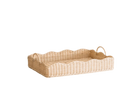 MEDIUM RATTAN SCALLOPED TRAY, NATURAL