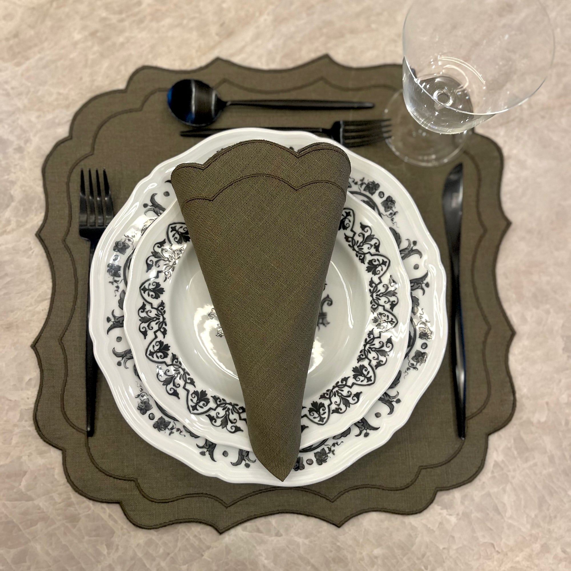 NAPKIN PARENTESI OLIVE - SET OF 4