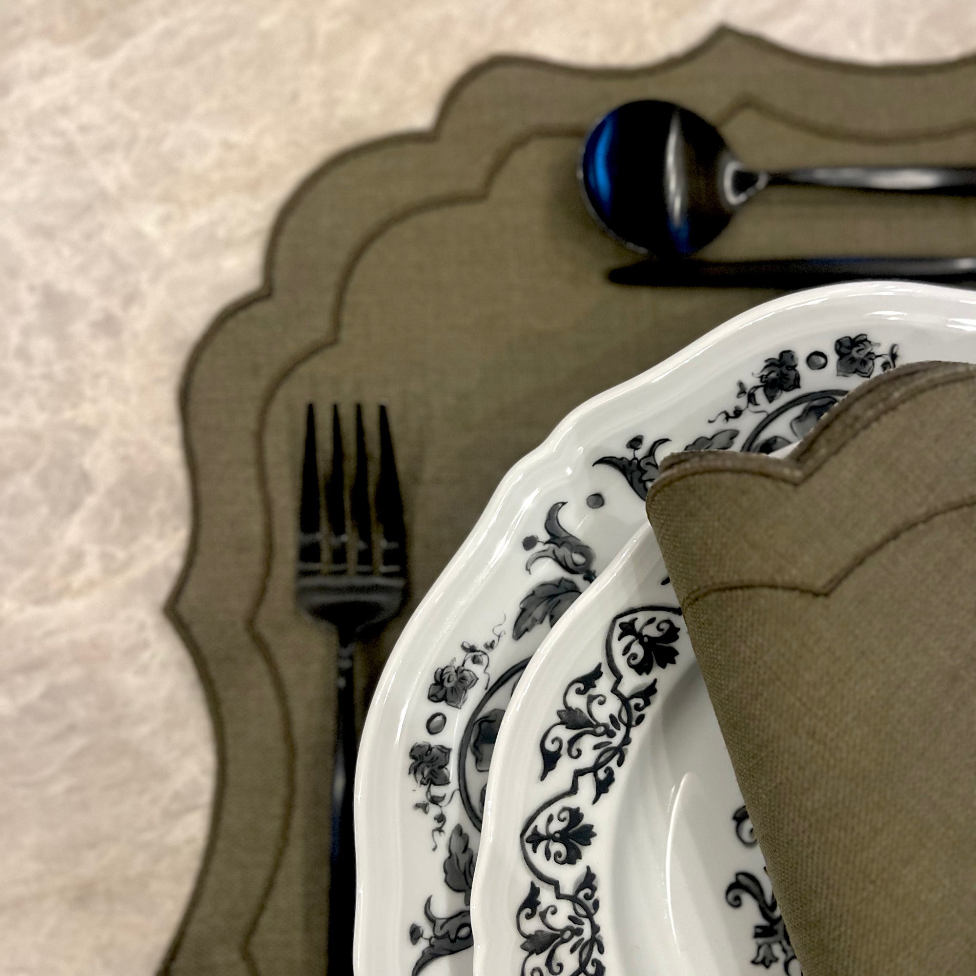 NAPKIN PARENTESI OLIVE - SET OF 4