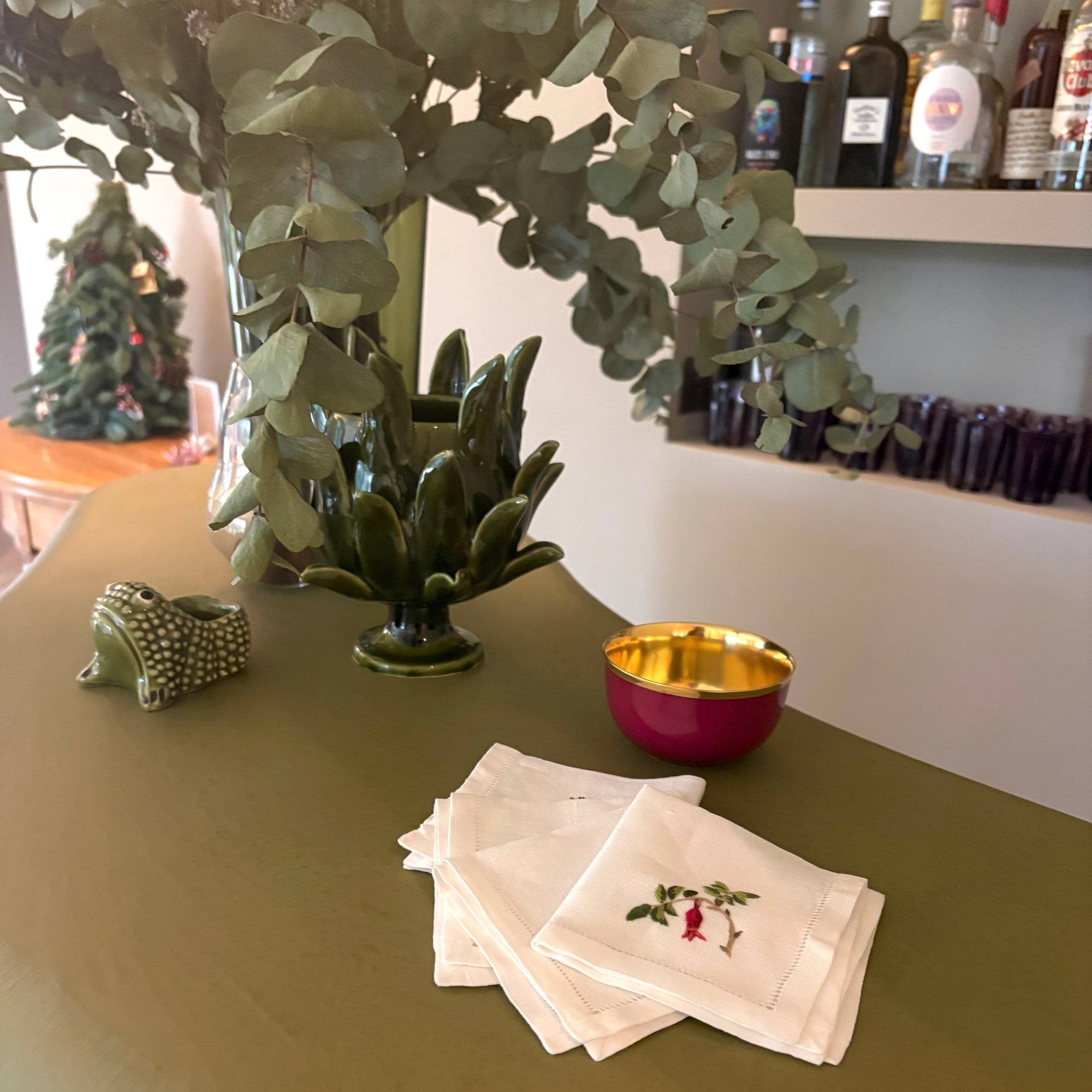 COCKTAIL NAPKIN WILD ROSE BERRY- SET OF 4