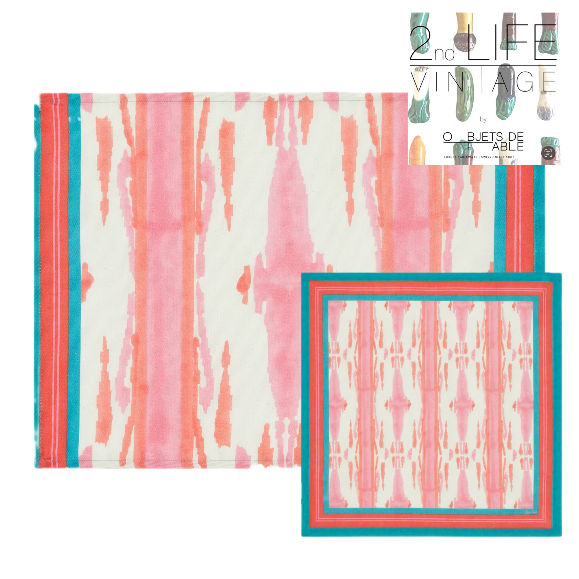 SERVIETTE FLAMME ROSE - LOT DE 12