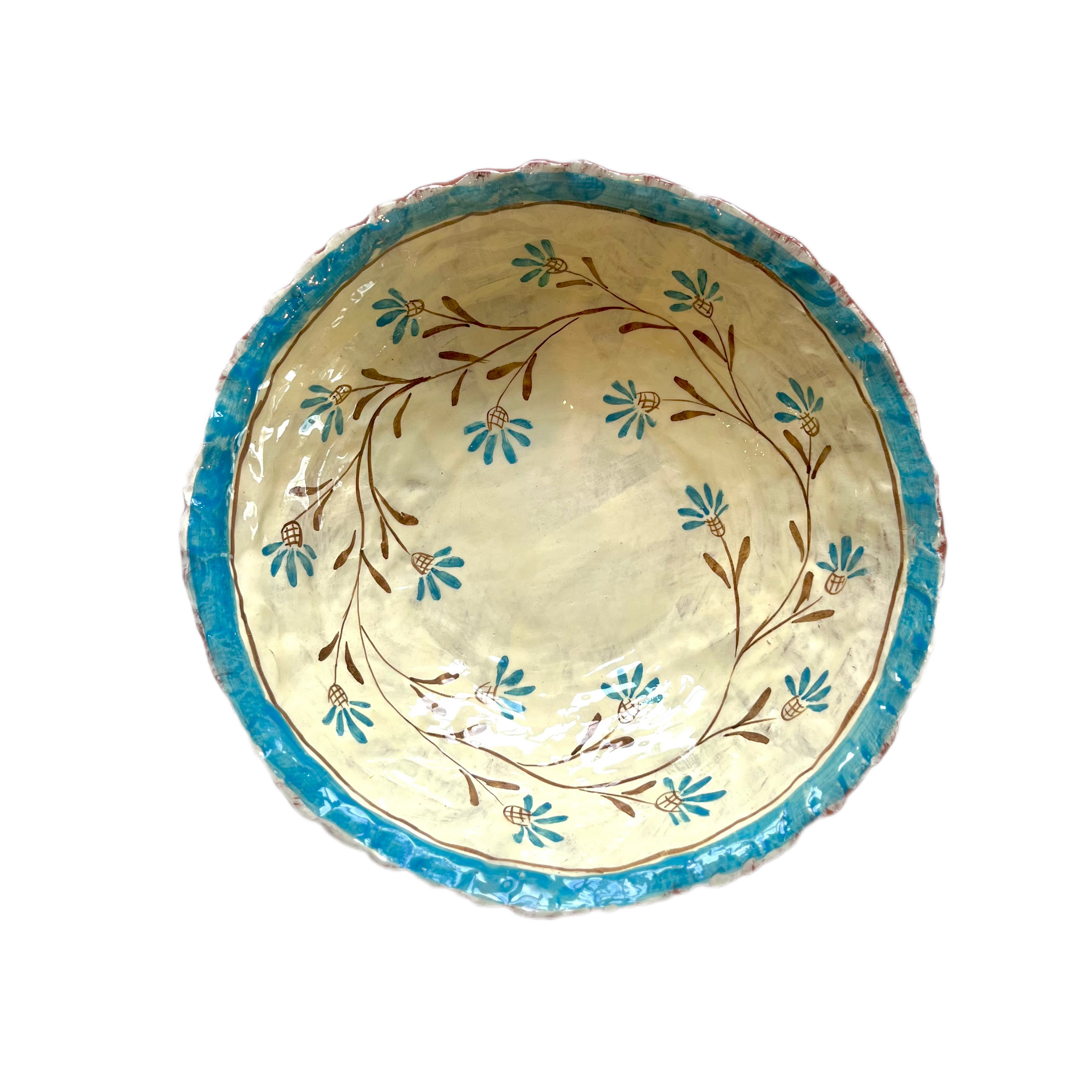 ASSIETTE DE SERVICE FLEUR SAUVAGE D'AZUR