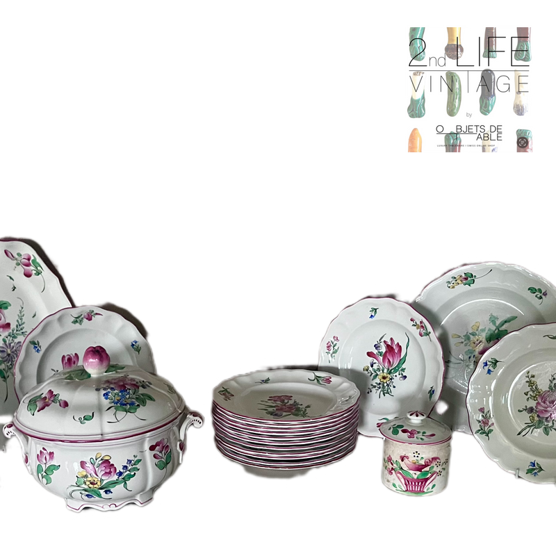VINTAGE LUNEVILLE FAIENCE  - SET OF 18
