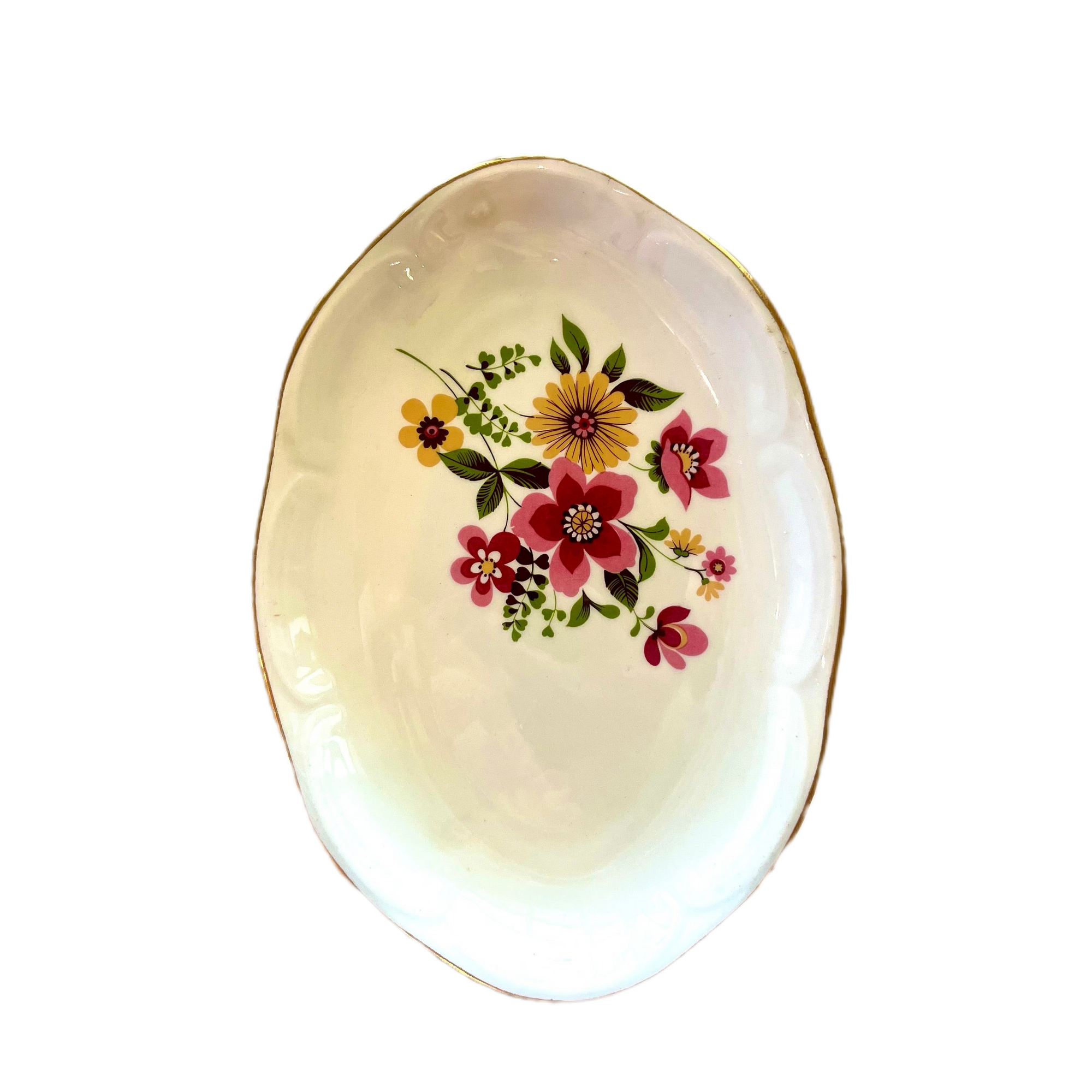 ASSIETTE FLEURIE VINTAGE - LOT DE 12