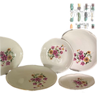 ASSIETTE FLEURIE VINTAGE - LOT DE 12