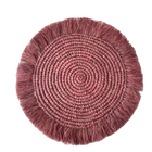 SET DE TABLE EN RAPHIA FRAMBOISE - LOT DE 4