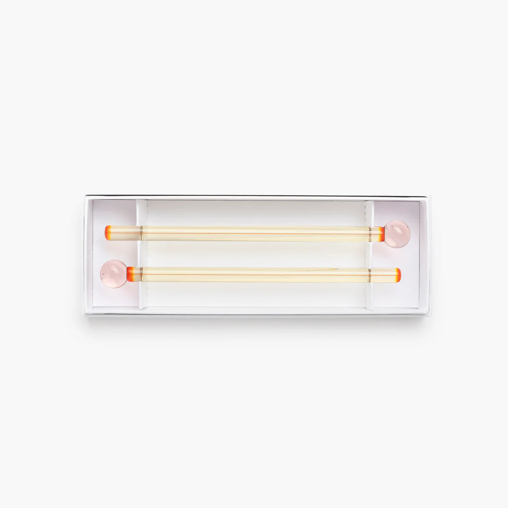 ZANFIRICO DRINK STIRRERS - SET OF 2 - ROSE/CITRUS