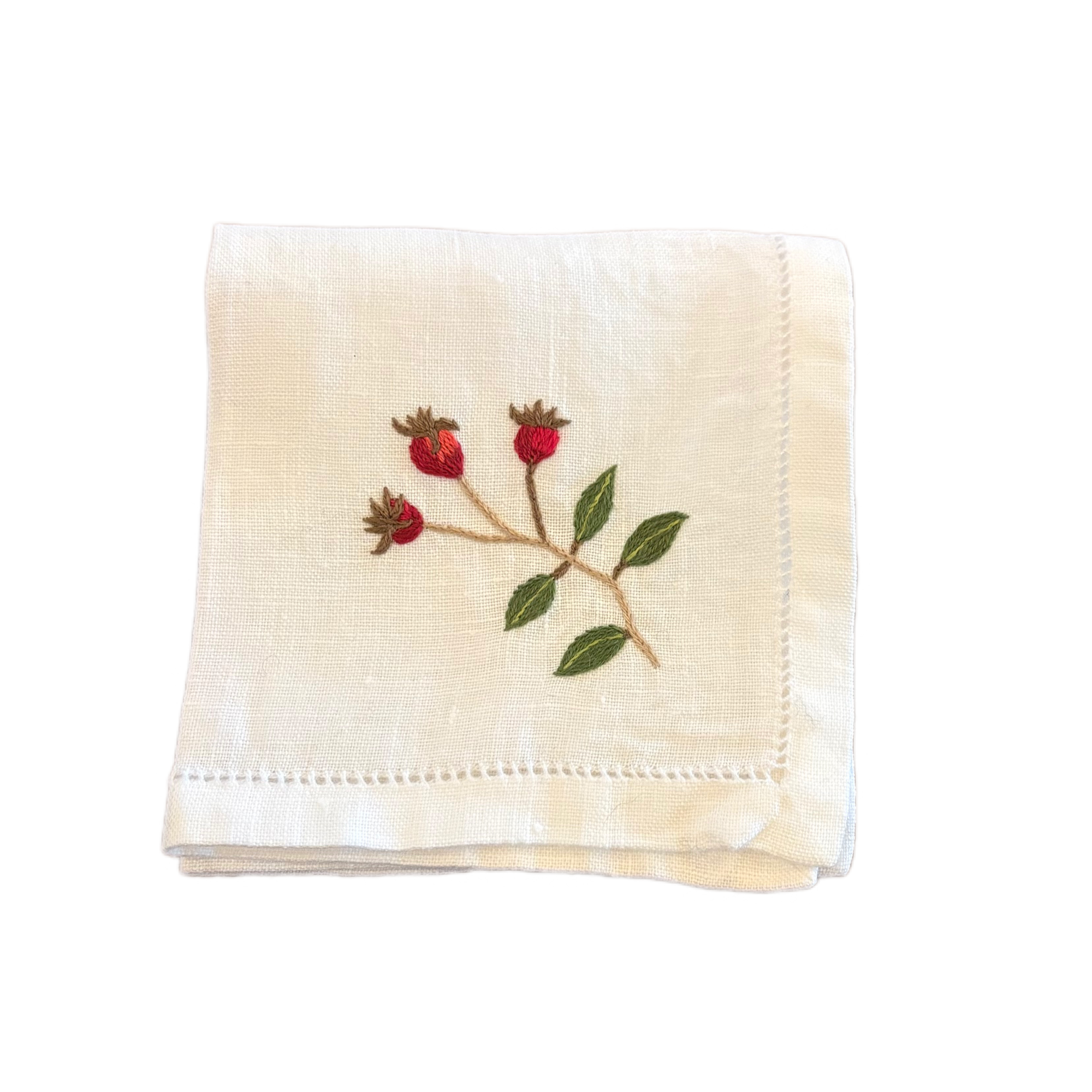 COCKTAIL NAPKIN WILD ROSE BERRY- SET OF 4