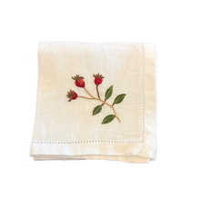 COCKTAIL NAPKIN WILD ROSE BERRY- SET OF 4