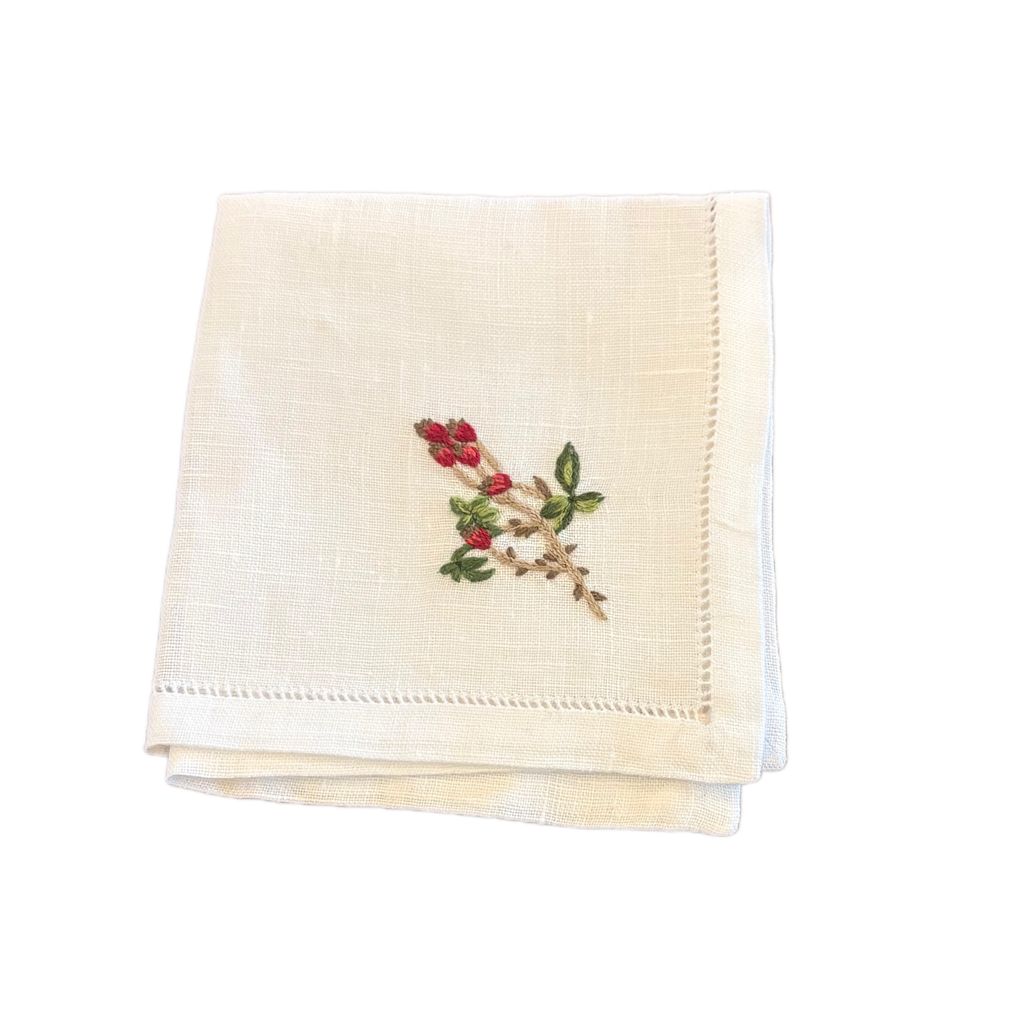 COCKTAIL NAPKIN WILD ROSE BERRY- SET OF 4
