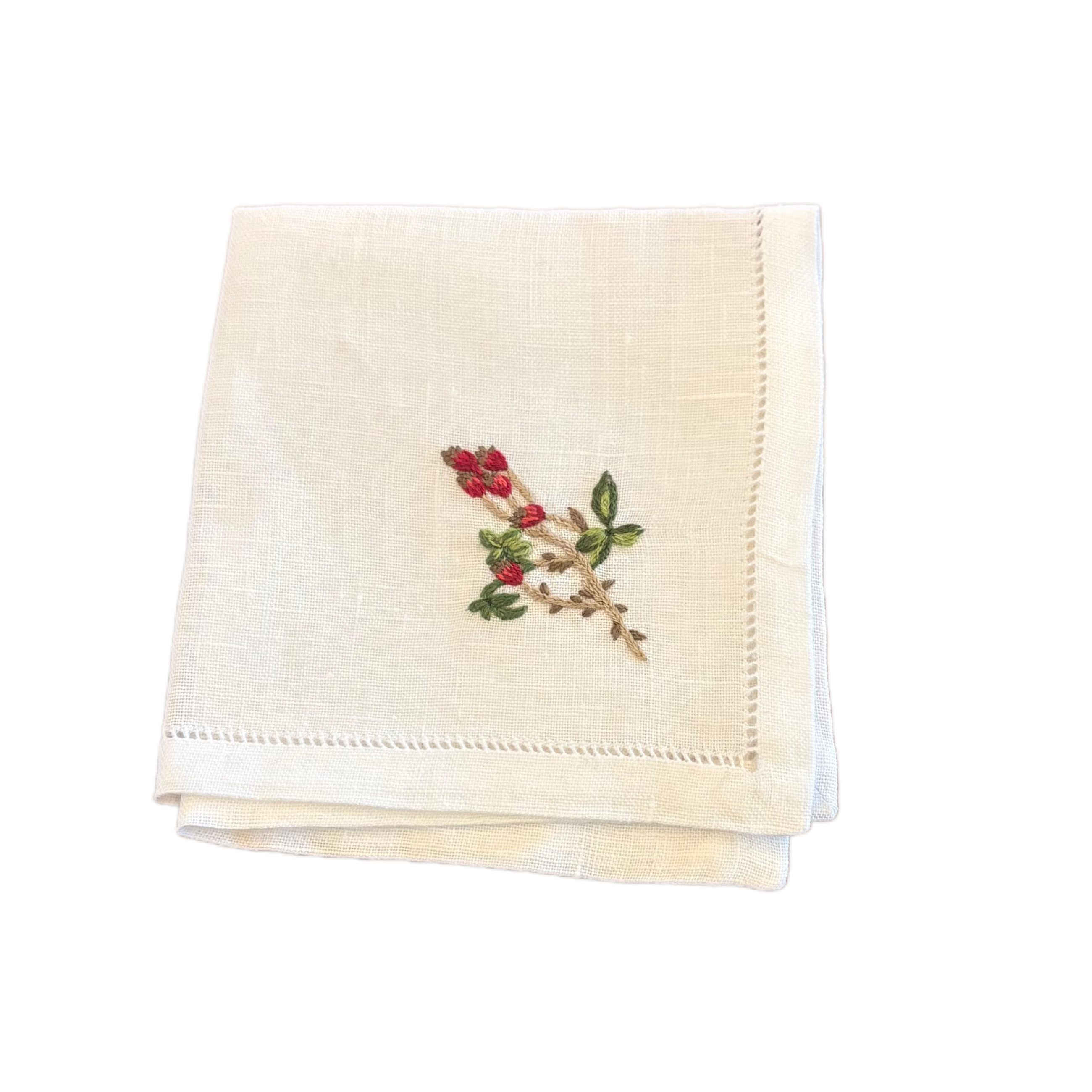 COCKTAIL NAPKIN WILD ROSE BERRY- SET OF 4