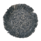 SET DE TABLE EN RAPHIA BLEU-GRIS - LOT DE 4