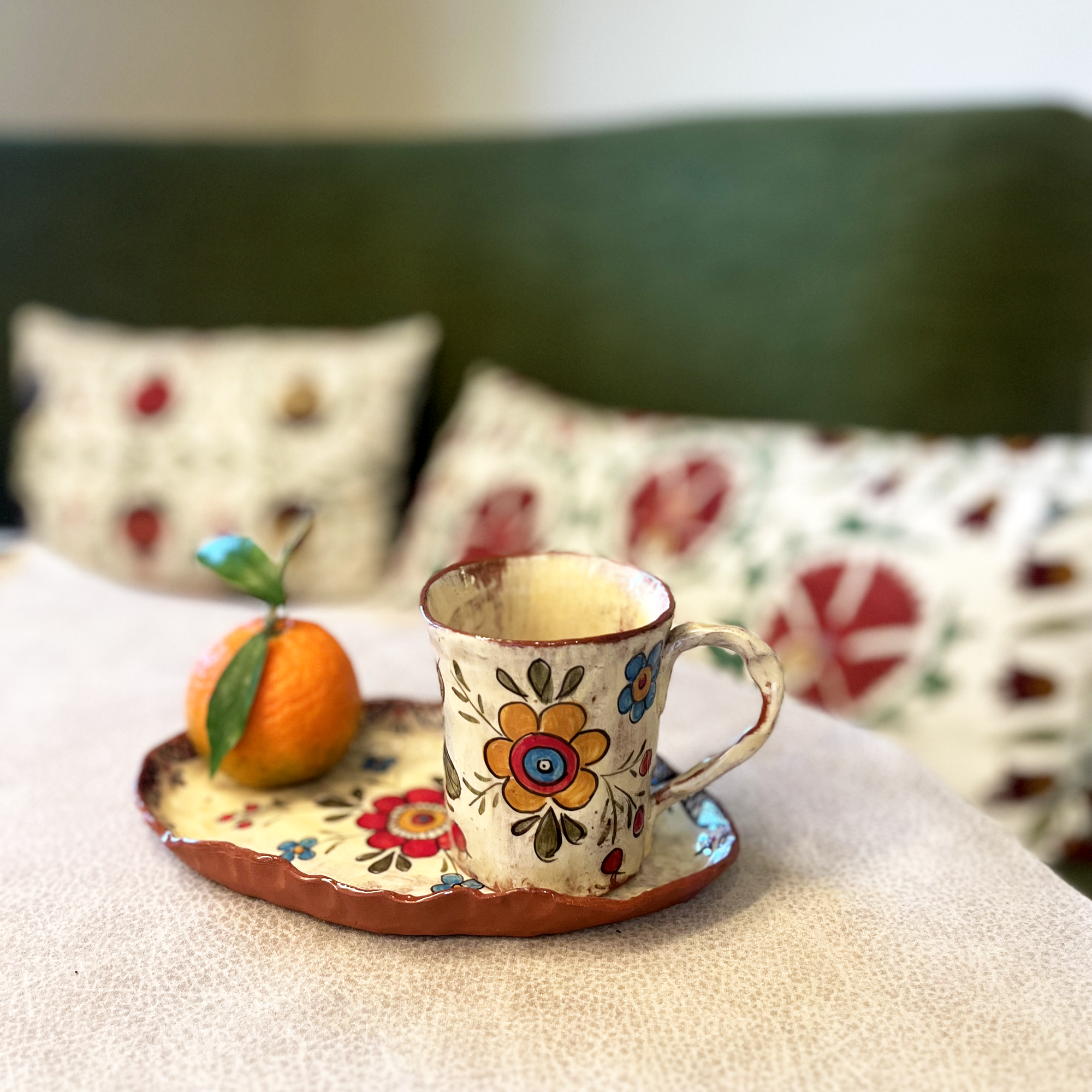 MA TASSE À THÉ ET ASSIETTE OVALE MA JARDIN