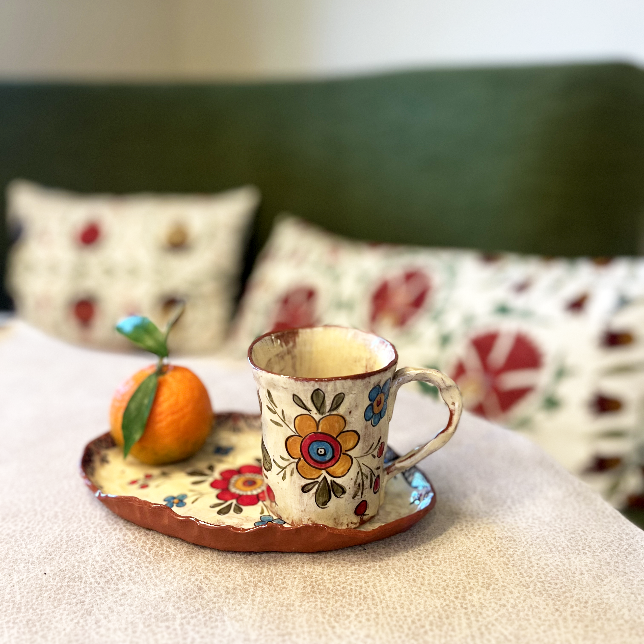 MA TASSE À THÉ ET ASSIETTE OVALE MA JARDIN