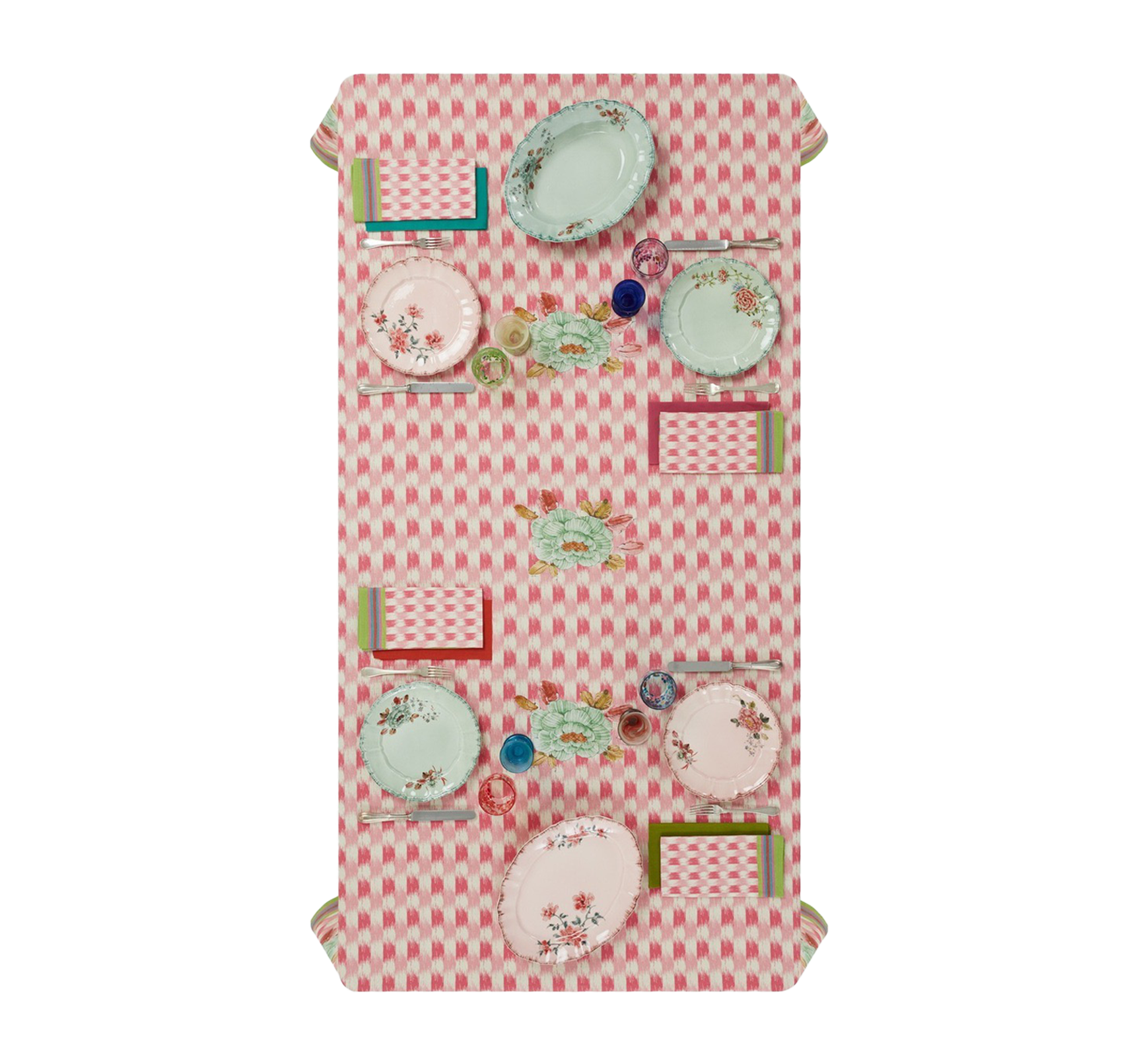 NAPPE EN LIN VERANDA MAGENTA ROSE -  180x350cm