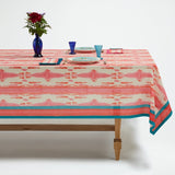 FLAME PINK LAQUERED RED TABLECLOTH - 180x270cm