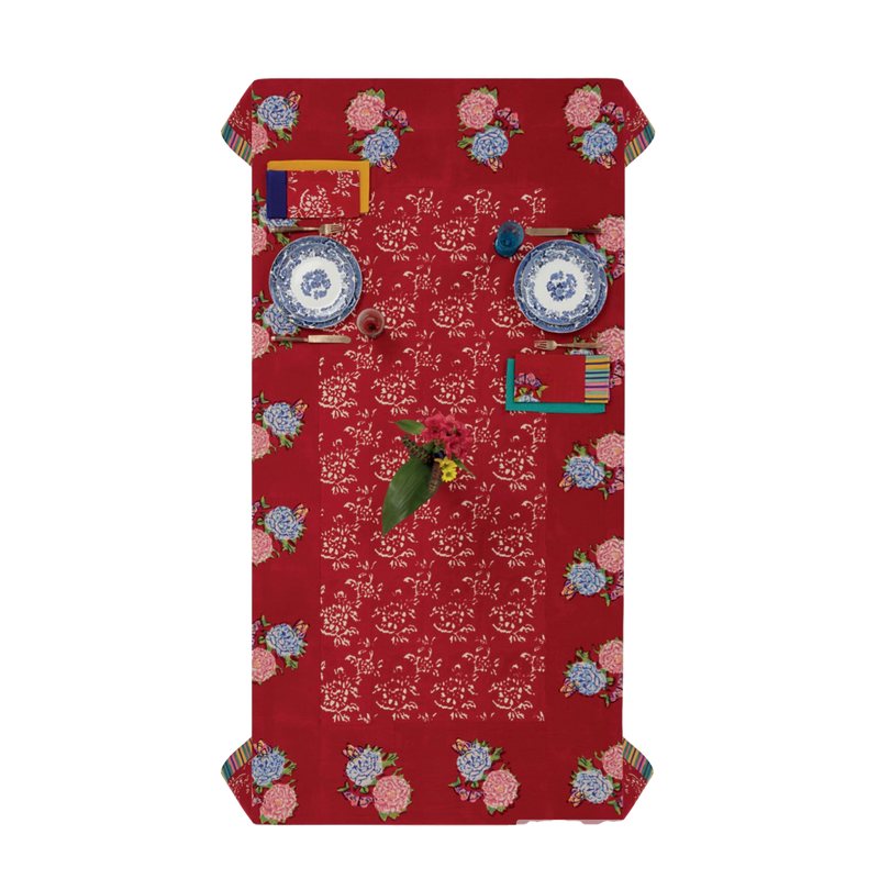 NAPPE EN MOUSSELINE DE COTON KANDEM QUEEN ROUGE -  180x270cm