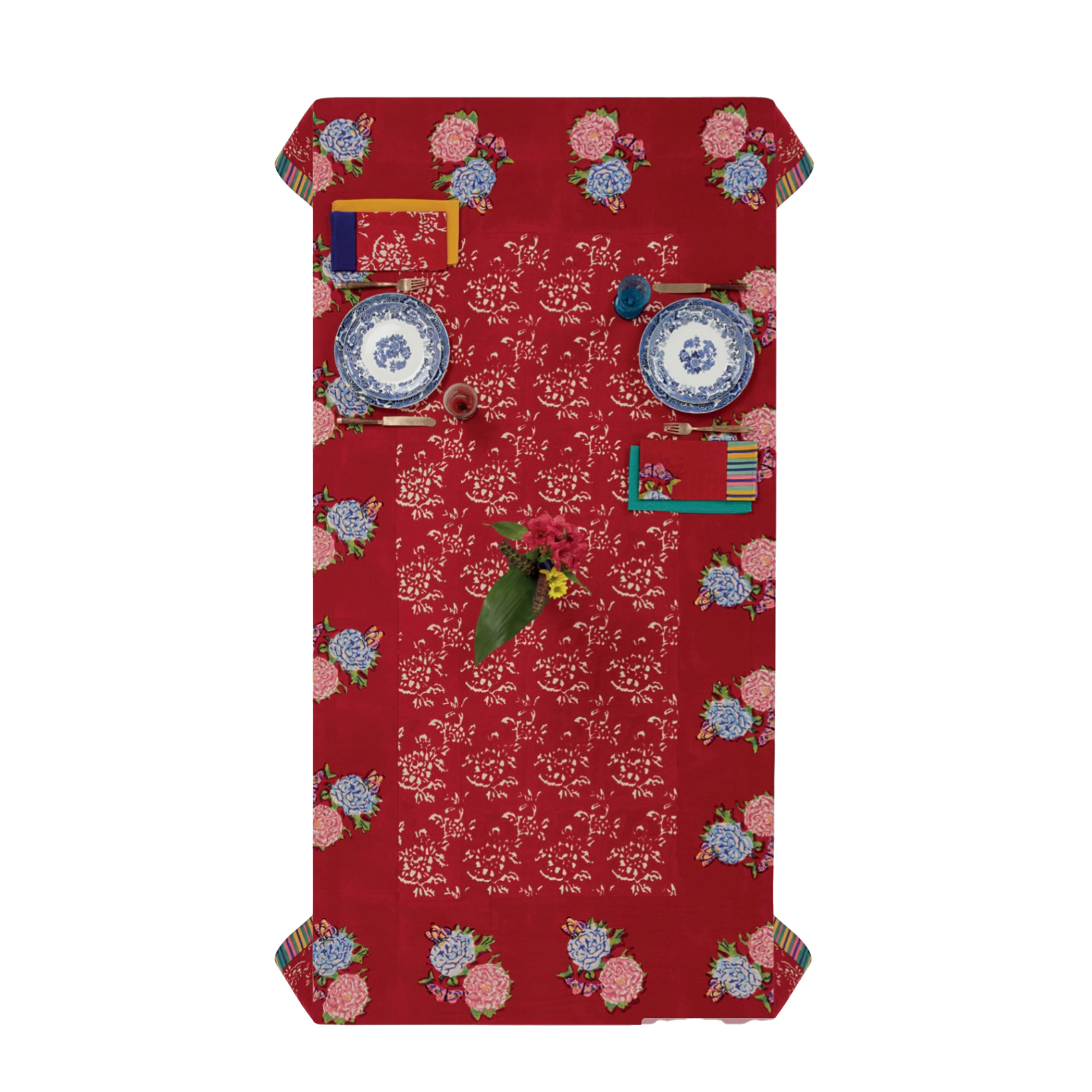 NAPPE EN MOUSSELINE DE COTON KANDEM QUEEN ROUGE -  180x350cm
