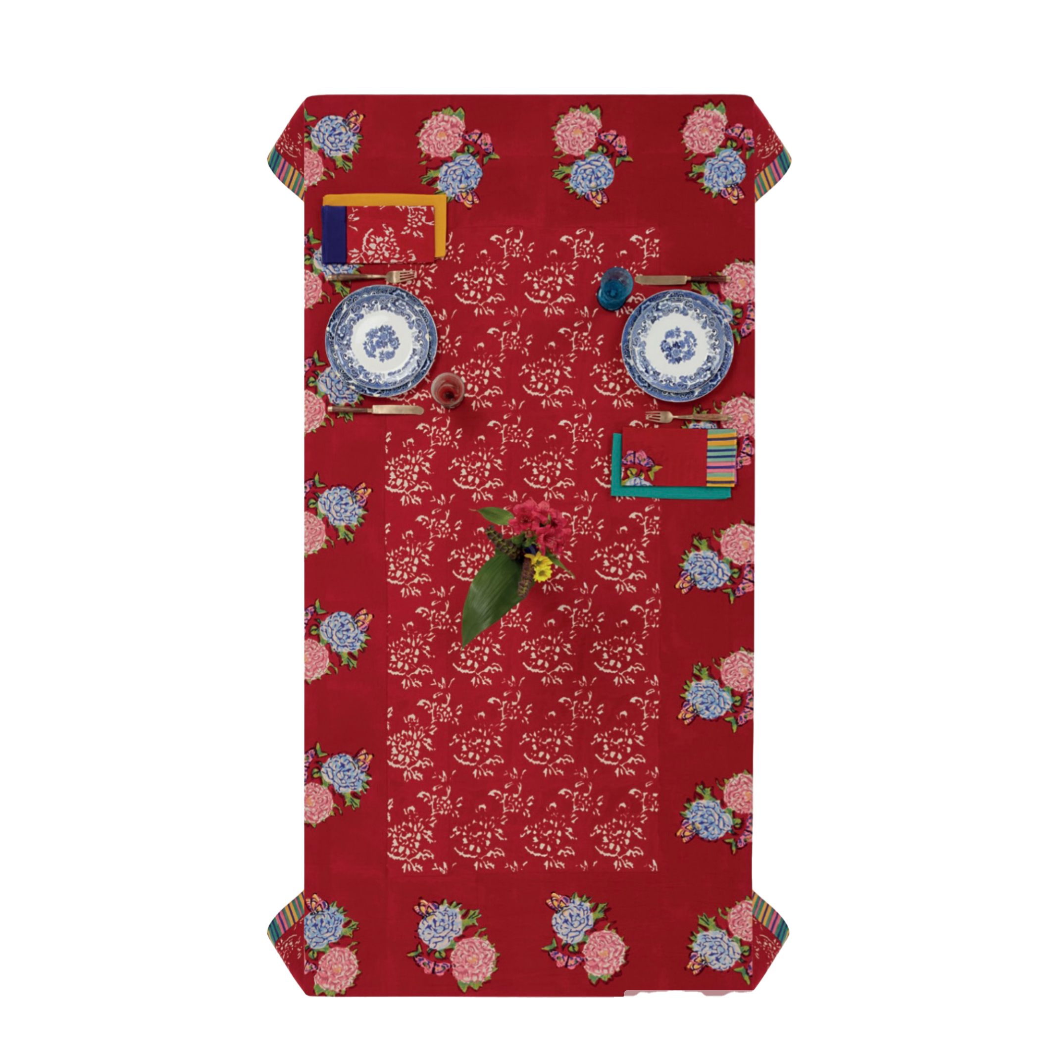 NAPPE EN MOUSSELINE DE COTON KANDEM QUEEN ROUGE -  180x350cm