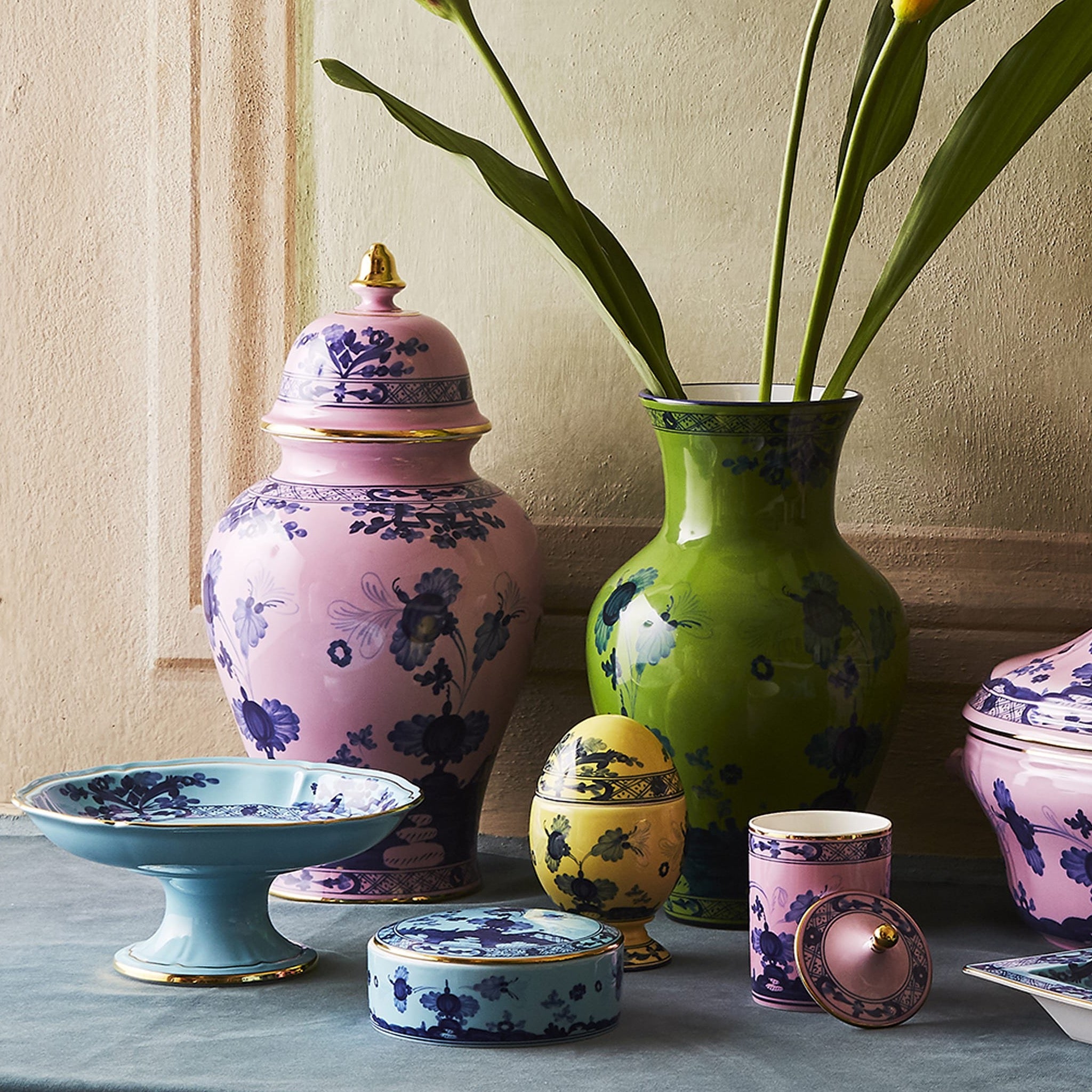 GRAND VASE MING ORIENTE ITALIANO MALACHITE