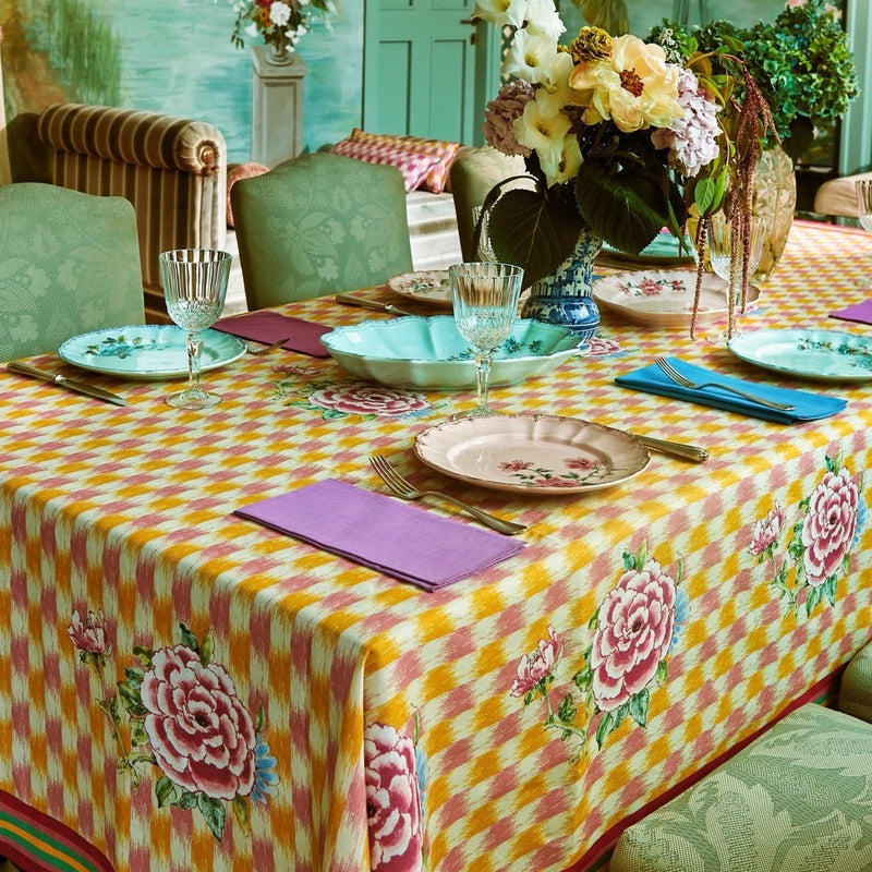 VERANDA GOLD PEACH - NAPPE EN LIN - 180x350cm