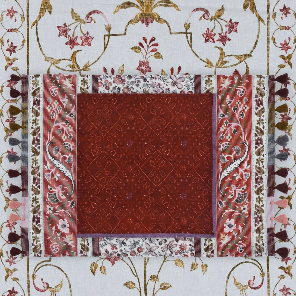 SERVIETTE BAJARA - ROUILLE - LOT DE 4