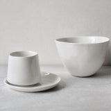 CUP AND SAUCER SIMPLE BLANCHE - SET OF 4